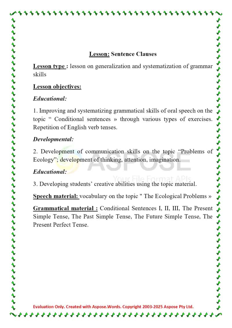 Sentence Clauses 3