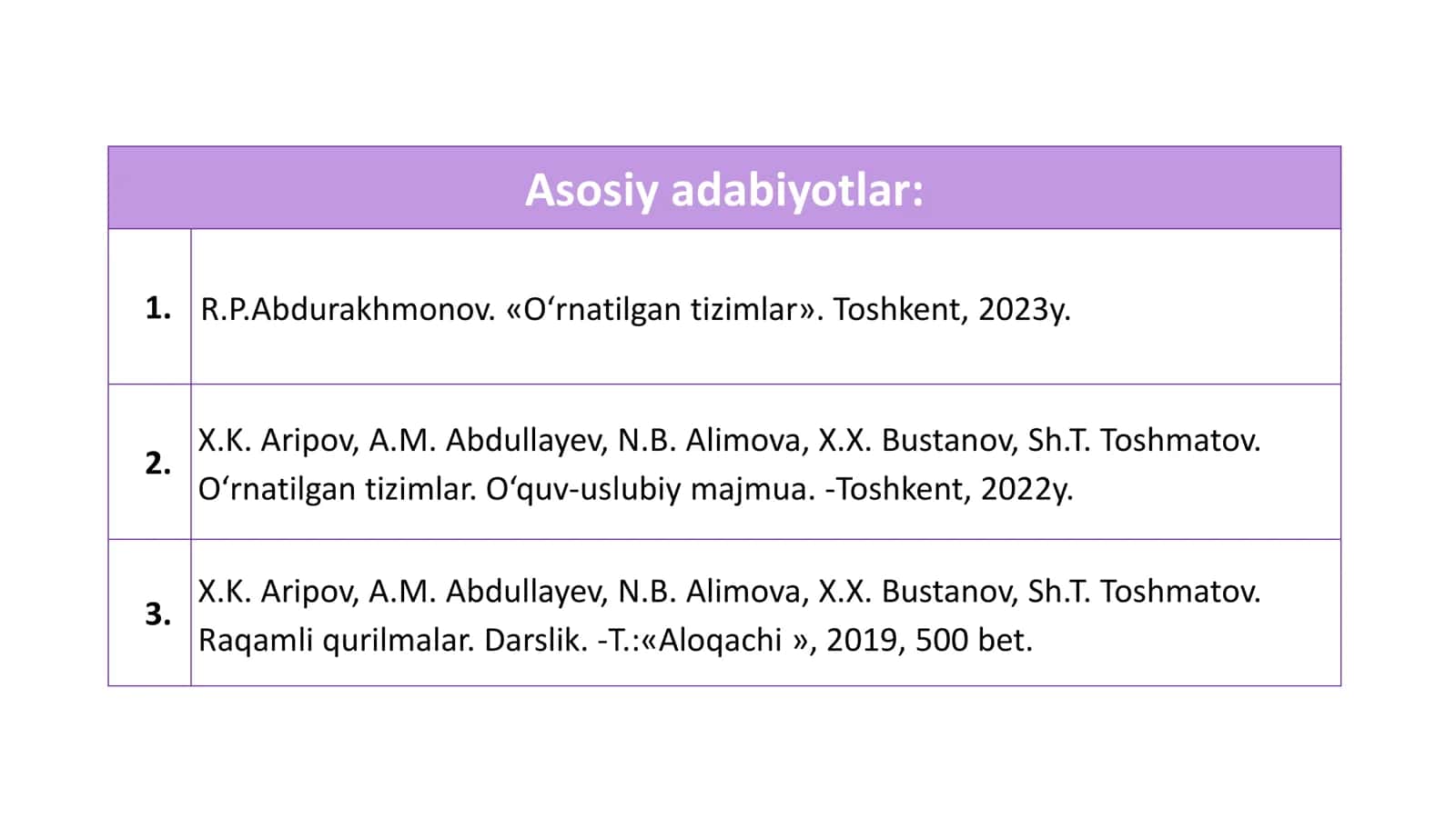 Mikrokontrollerning protsessori va xotira tizimi 3