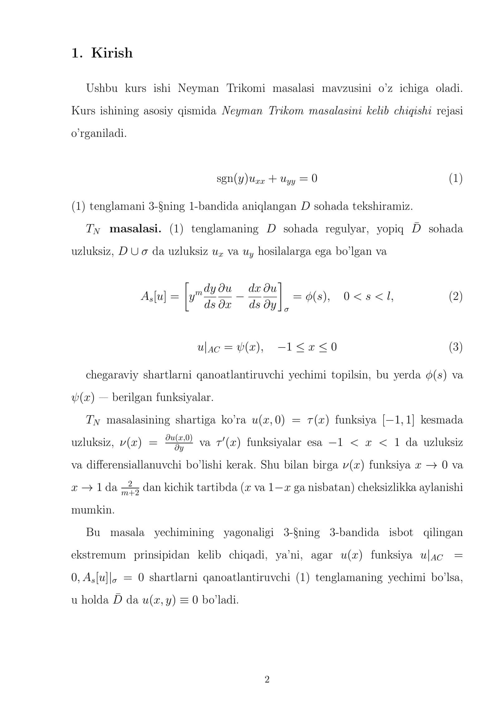 Neyman Trikomi masalasi 3