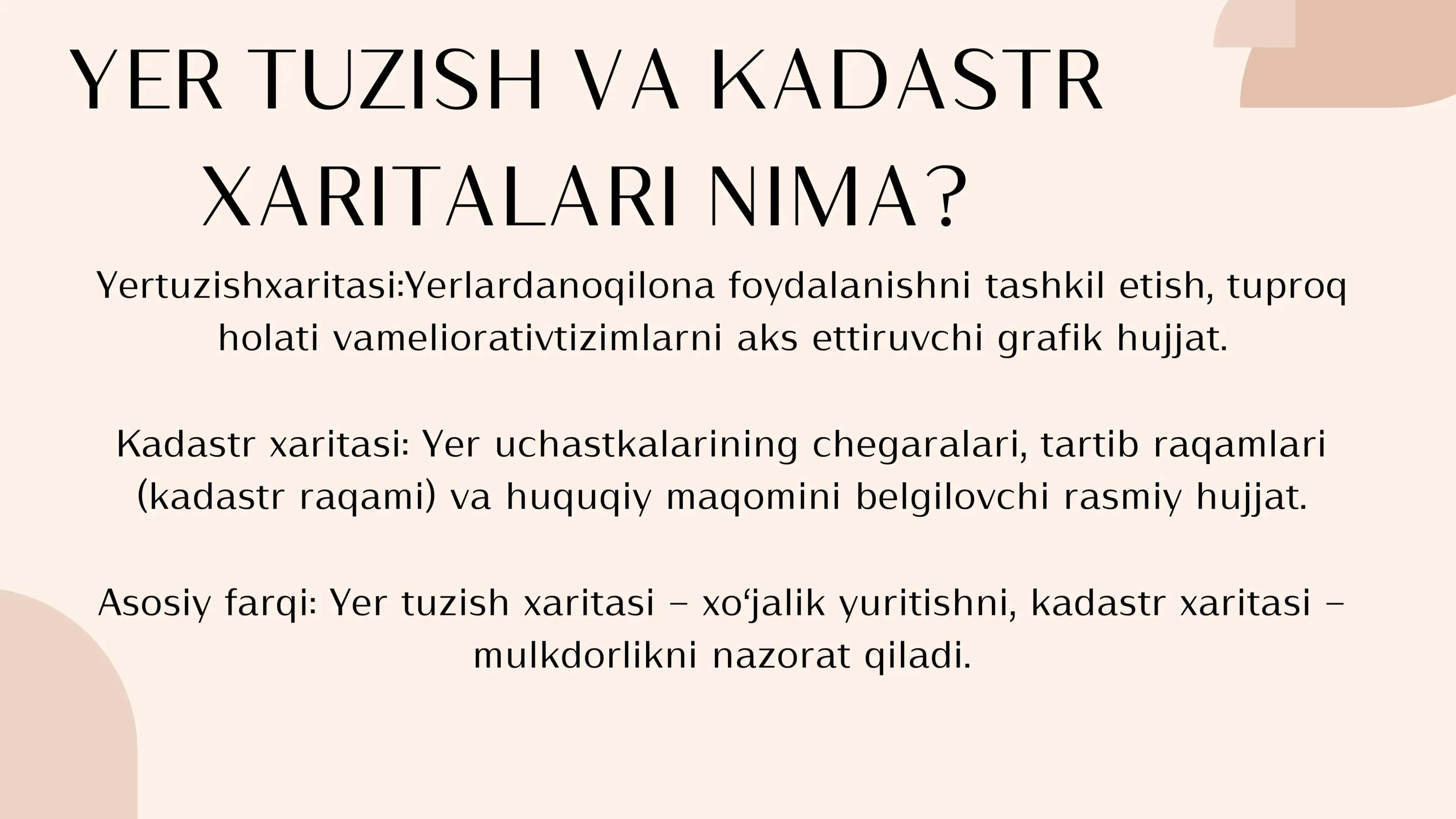 Yer Tuzish va Kadastr Bo'yicha Xaritalar 3