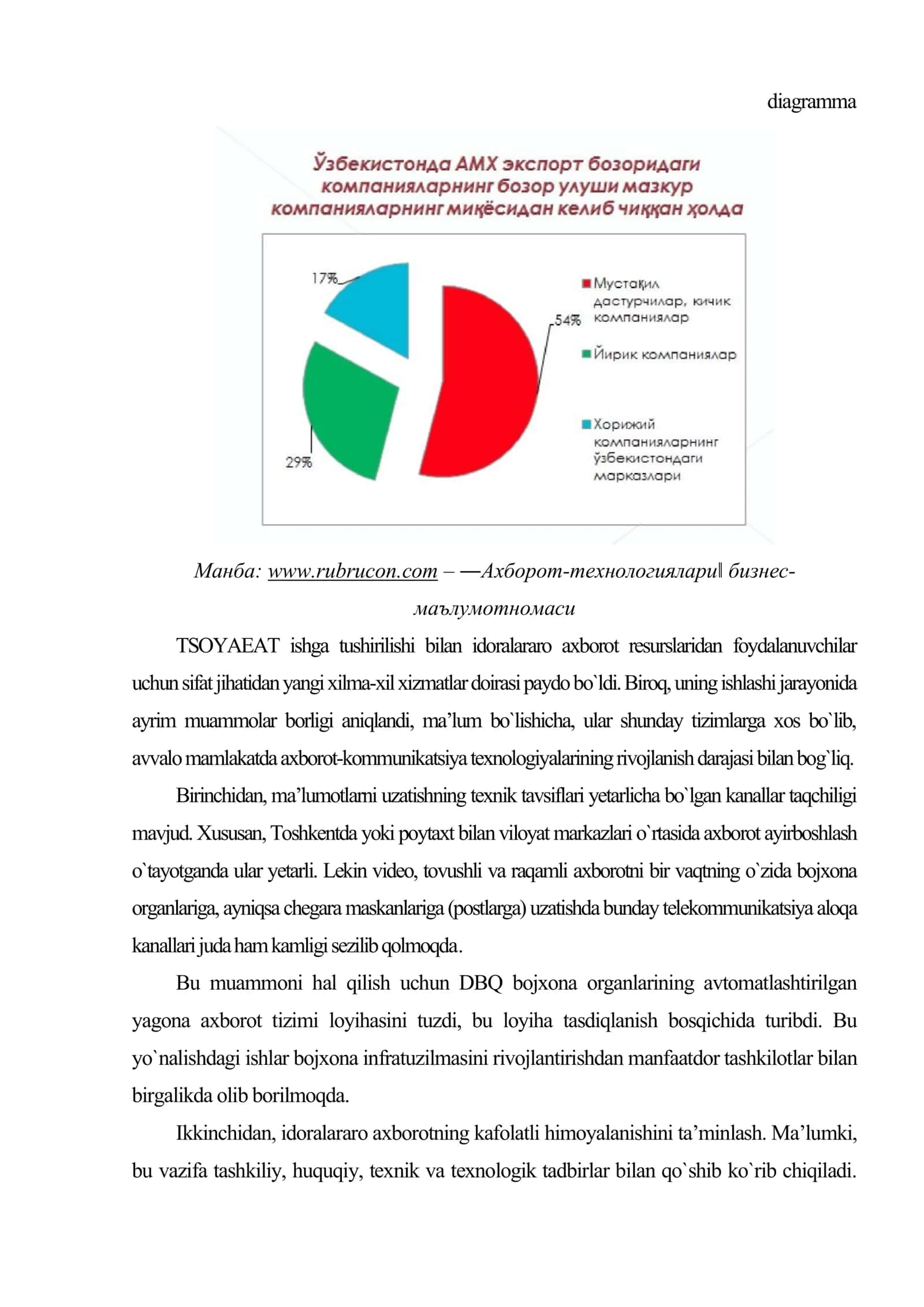 O`zbekiston Respublikasi bojxona tizimida axborot texnologiyalari joriy etilishini takomillashtirishning ustuvor yo`nalishlari 3
