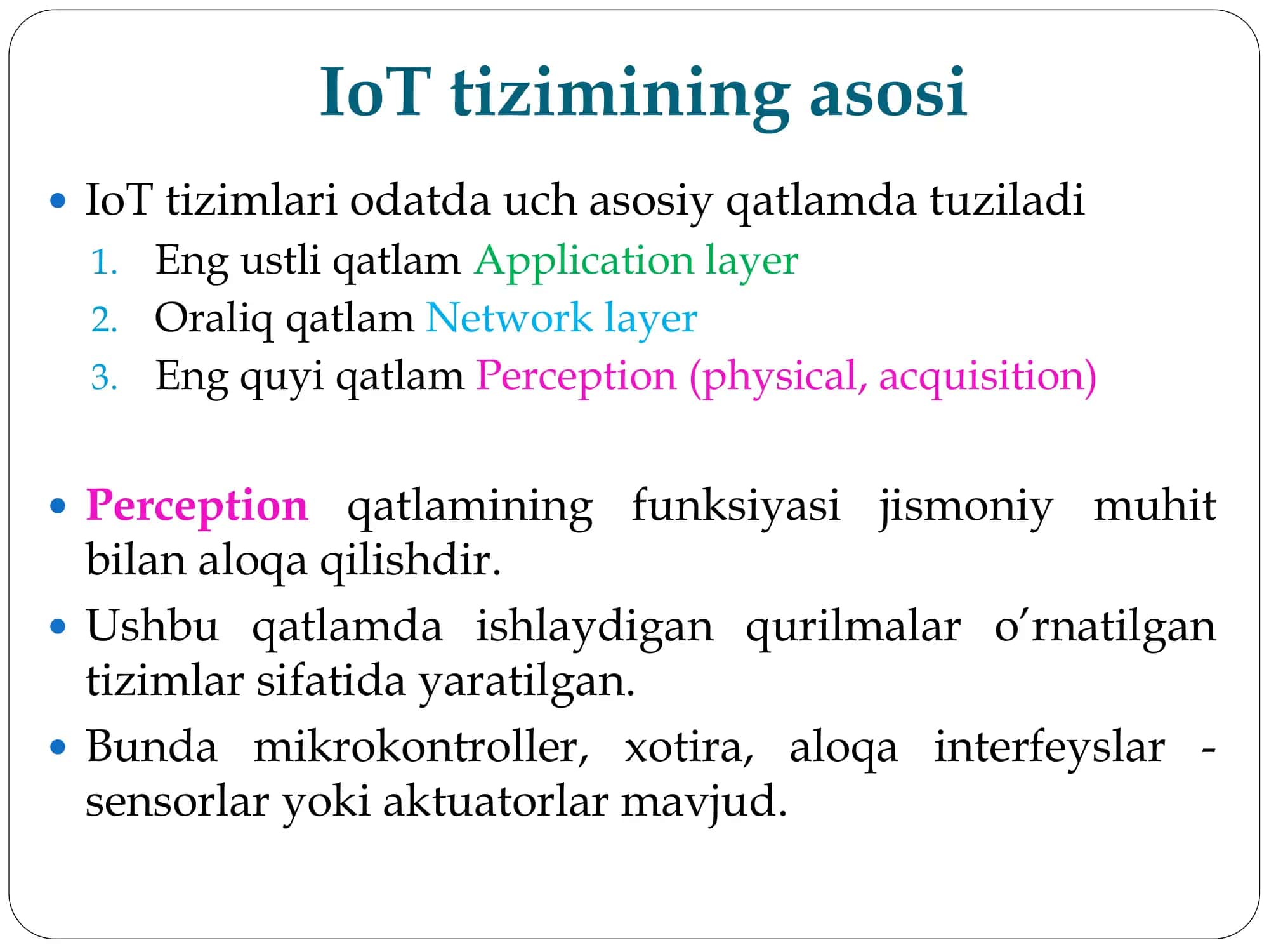 O‘rnatilgan tizimlarning kiritish-chiqarish interfeyslari 3