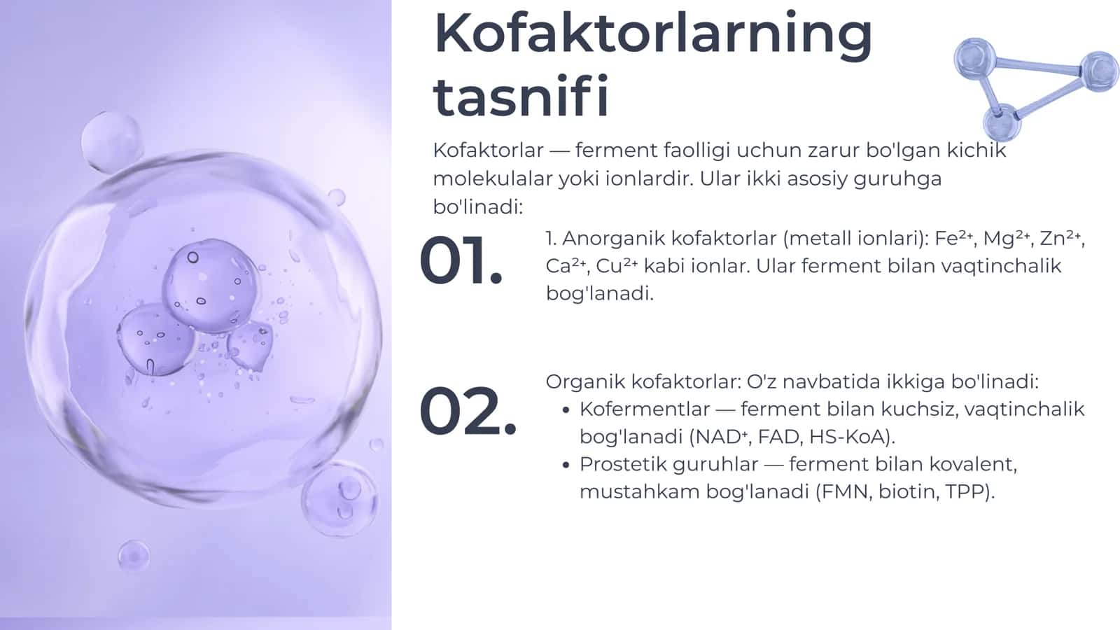Fermentlarning kofaktorlari.Vitaminli va vitaminsiz kofaktorlar 3
