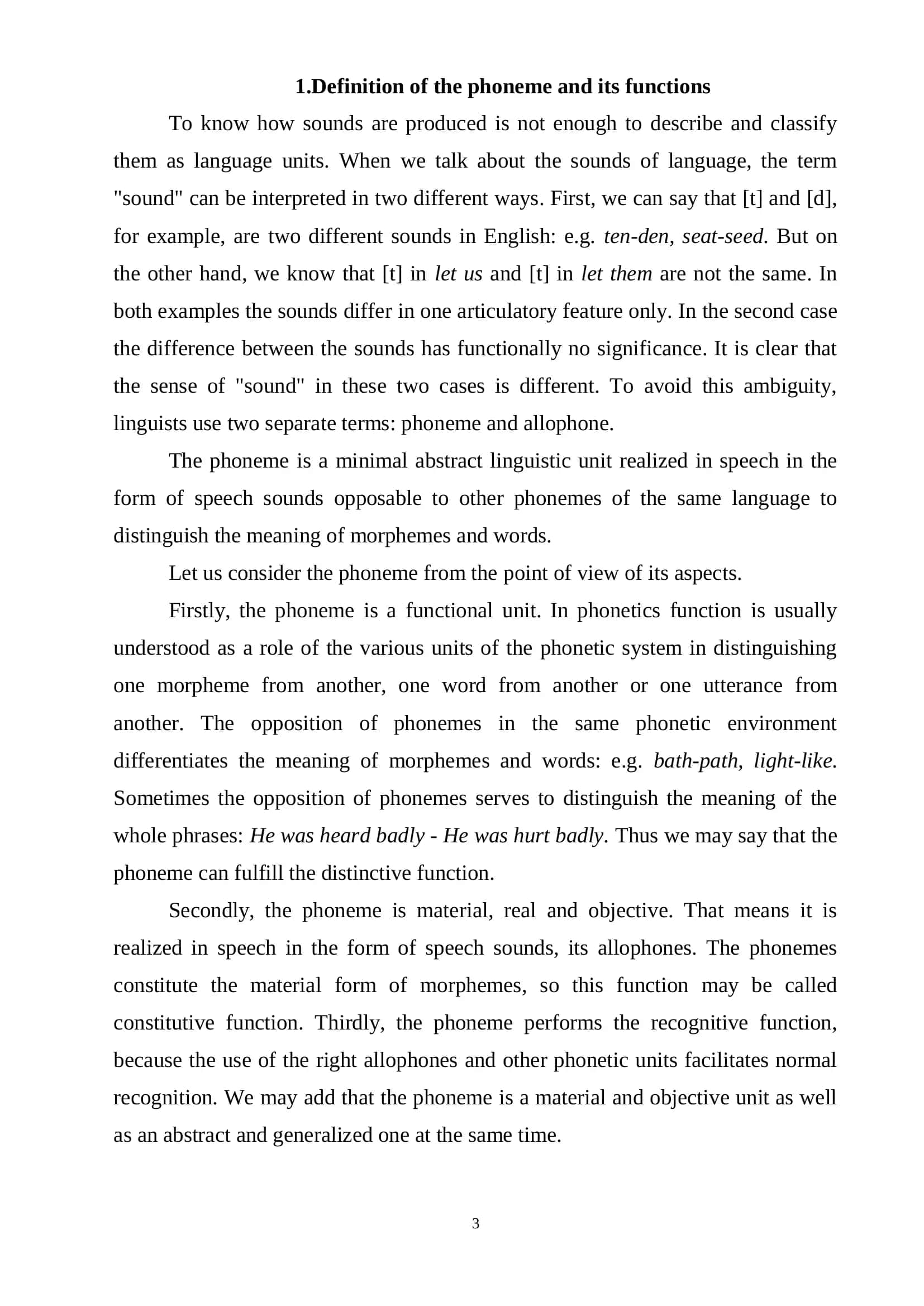 Phoneme as a Unit of Language 3