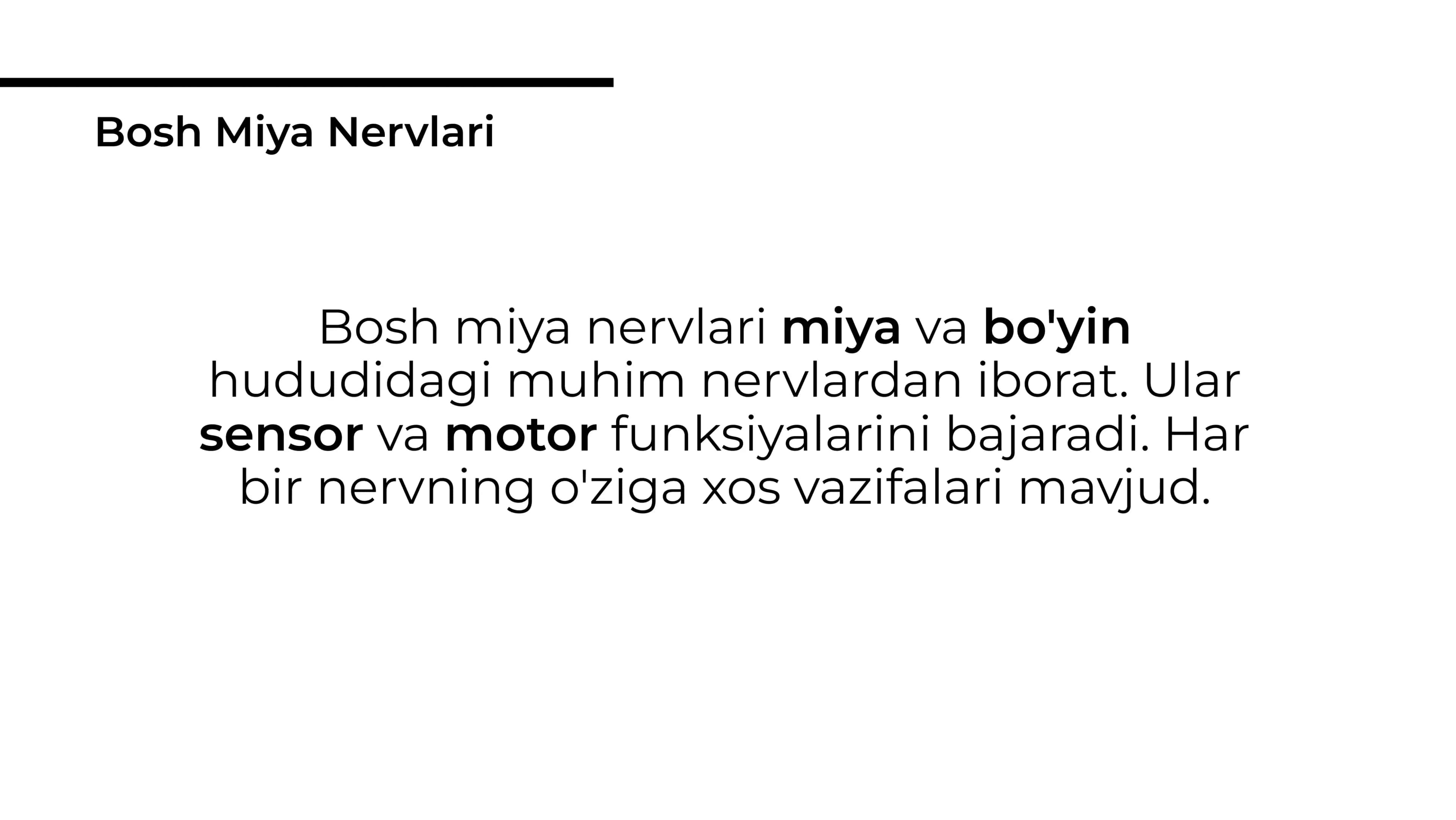 Bosh miya nervlari. XI-qo'shimcha nervi, XIi-tilosti nervi, V-uch shoxli nervi, VII-yuz nervi, IX-tilxalqum nervi , X-sayyor nervi tekshirish usullari va patalogiyasi 3