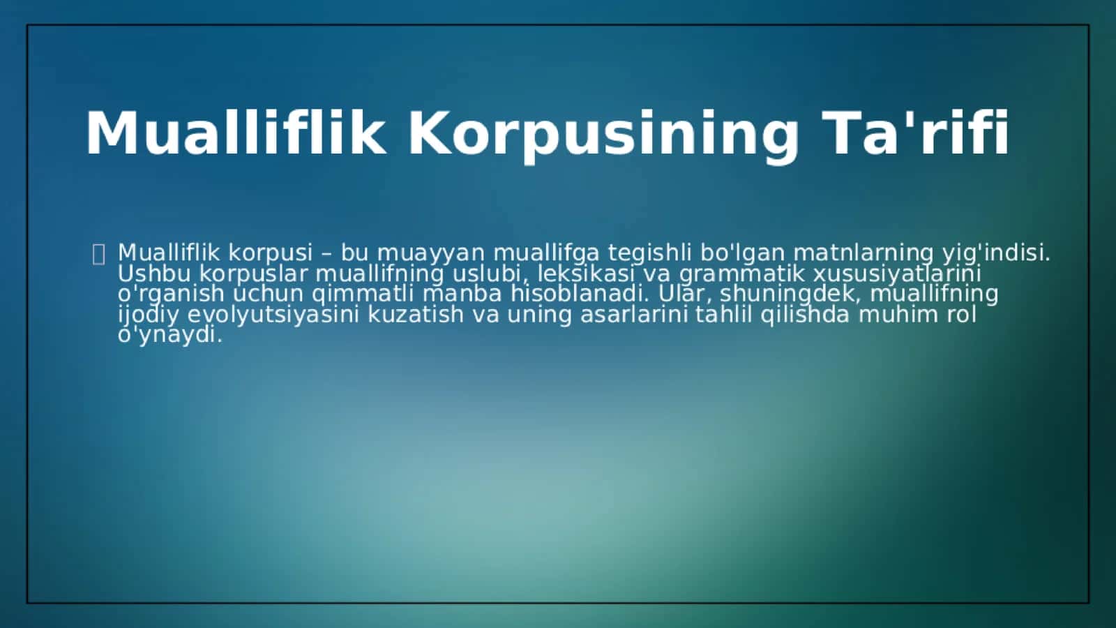 Mualliflik korpusi ustida ishlash 3