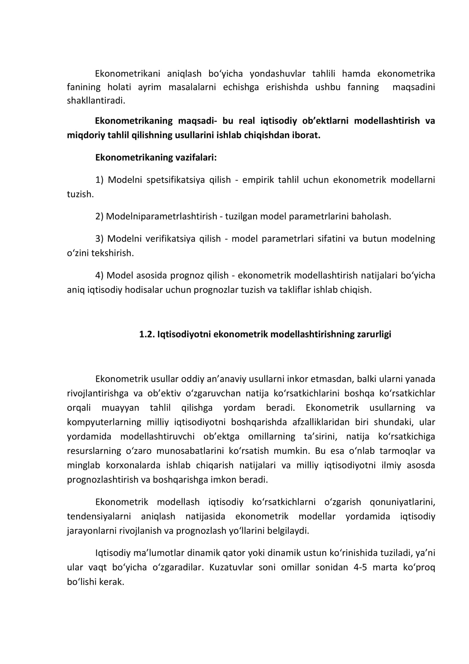 EKONOMETRIK MODELLASHTIRISH ASOSLARI 3