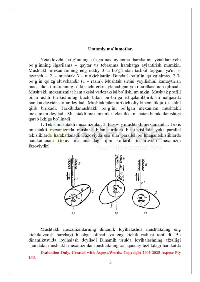 Mashinaning mushtli mexanizmlarini hisoblash 3