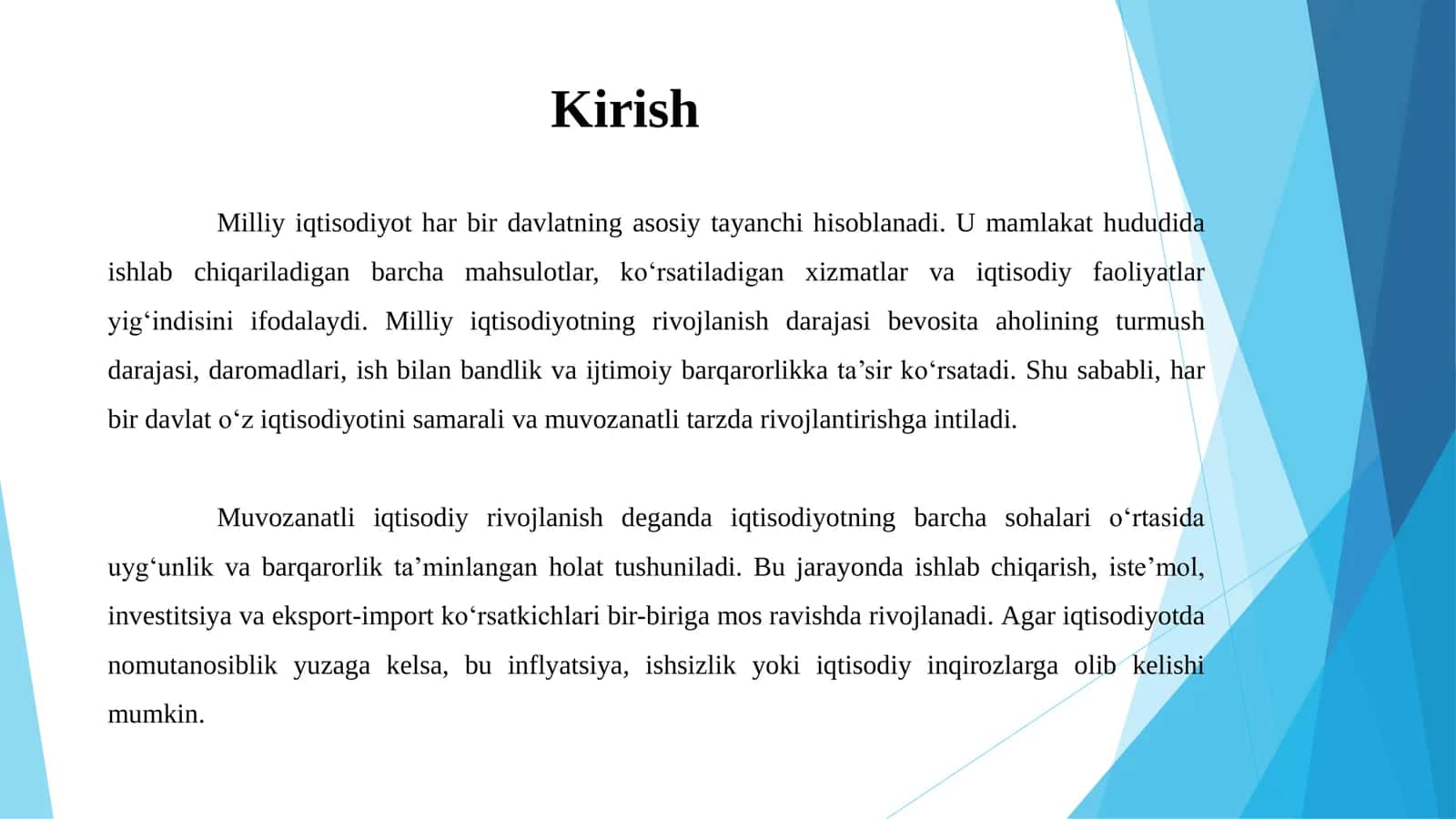 MILLIY IQTISODIYOTNING MUVOZANATLI RIVOJLANISHI VA UNING SHARTLARI 3