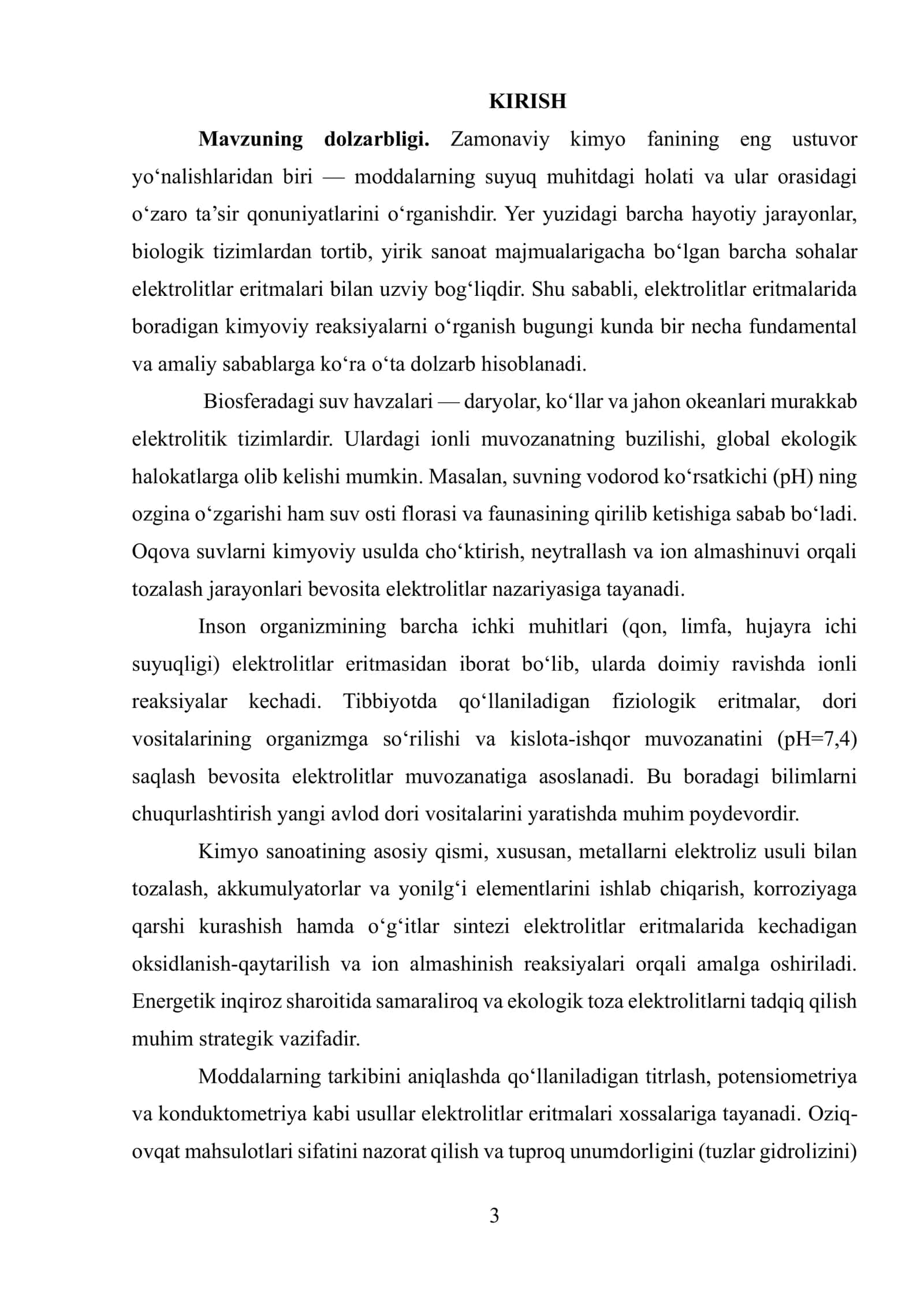 Elektrolitlar eritmalarda boradigan kimyoviy reaksiyalar 3