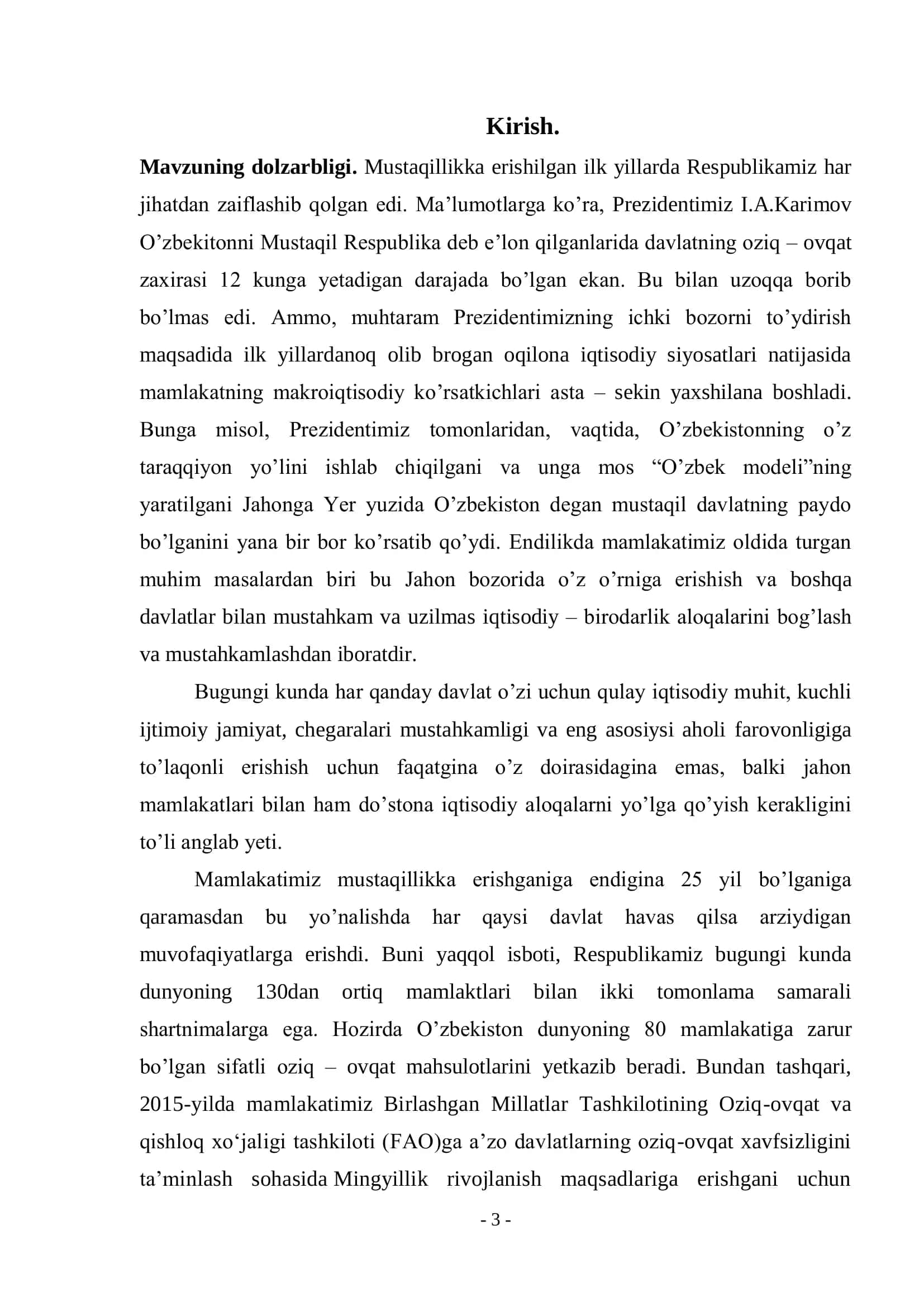 O‘zbekistonning Jahon bozoriga kirib borish muammolari 3