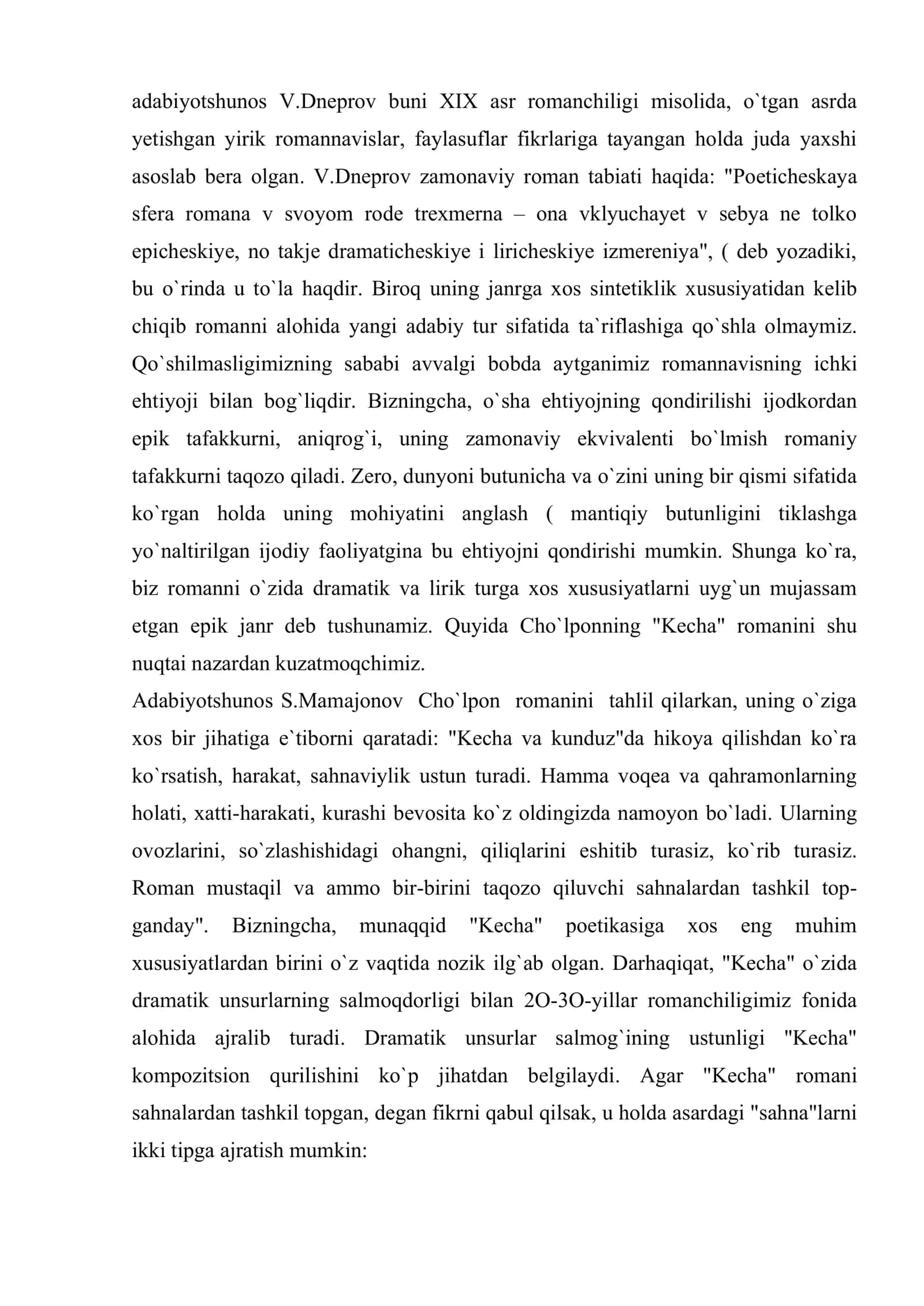 "Kecha" strukturasida epik, dramatik va lirik unsurlar munosabati 3