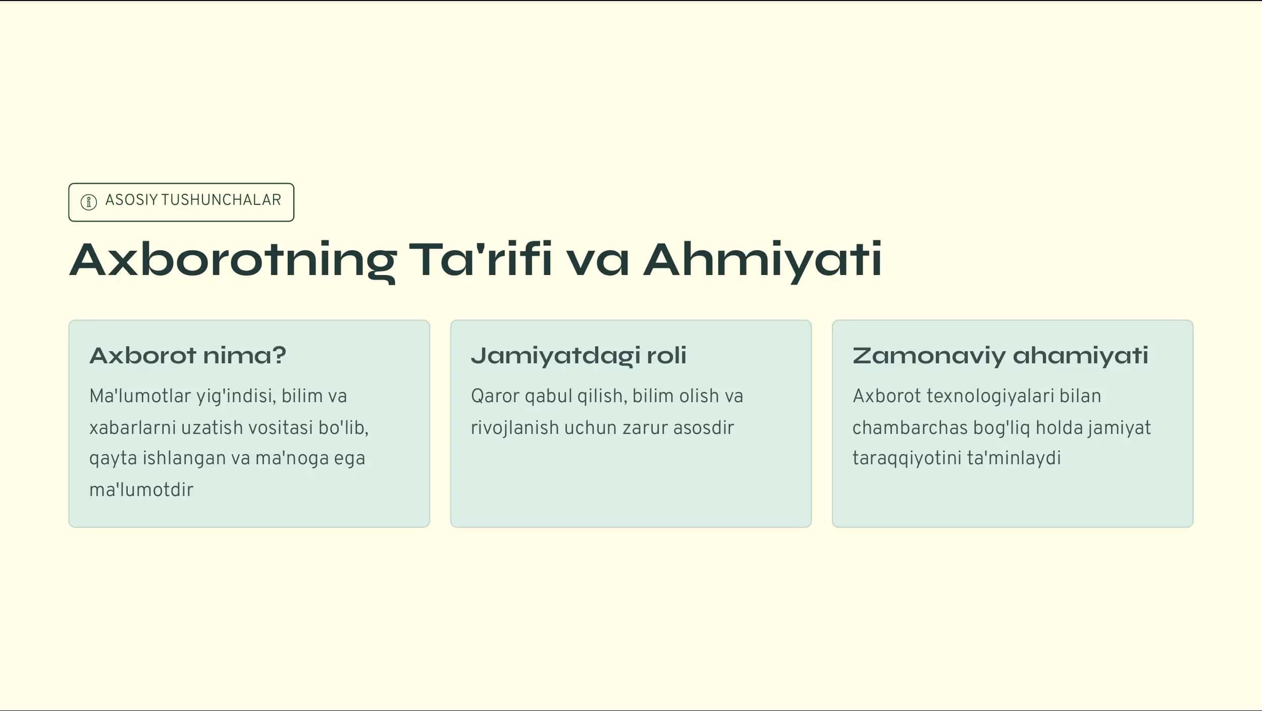 Akademik yozuv  fanidan axborot va uning turlari prizintatsiya 3