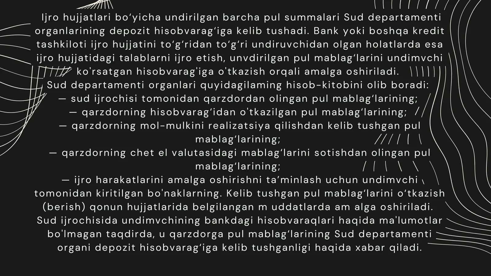 UNDIRILGAN PUL SUMMALARINI TAQSIMLASH VA UNDIRUVCHI TALABLARINI QANOATLANTIRISHNING NAVBATI 3