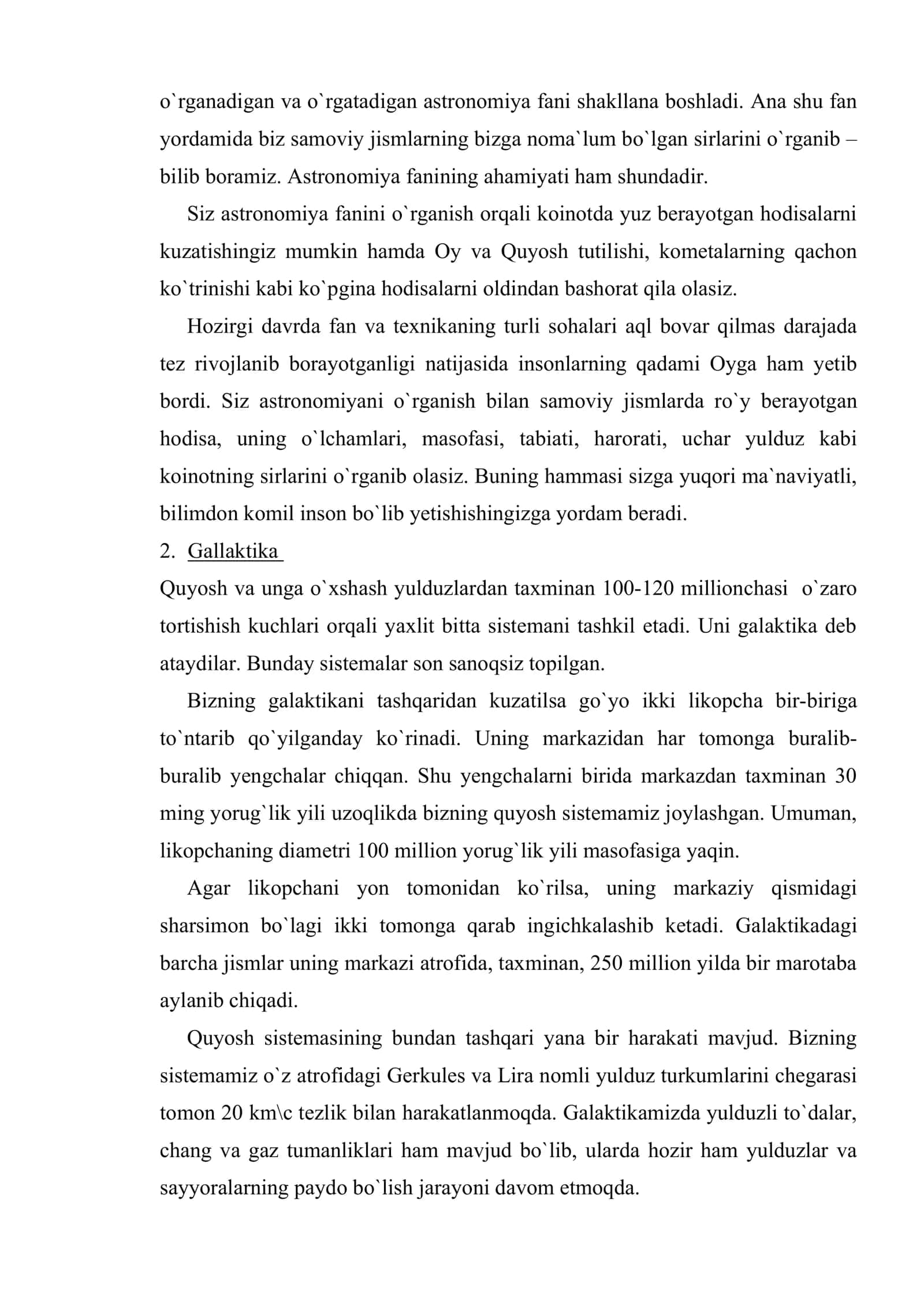 Ulug`bekning astronomiya sohasida olib borgan tadqiqot ishlari. O`zbekistonda fizika va astronomiya fanlarining taraqqiyoti 3