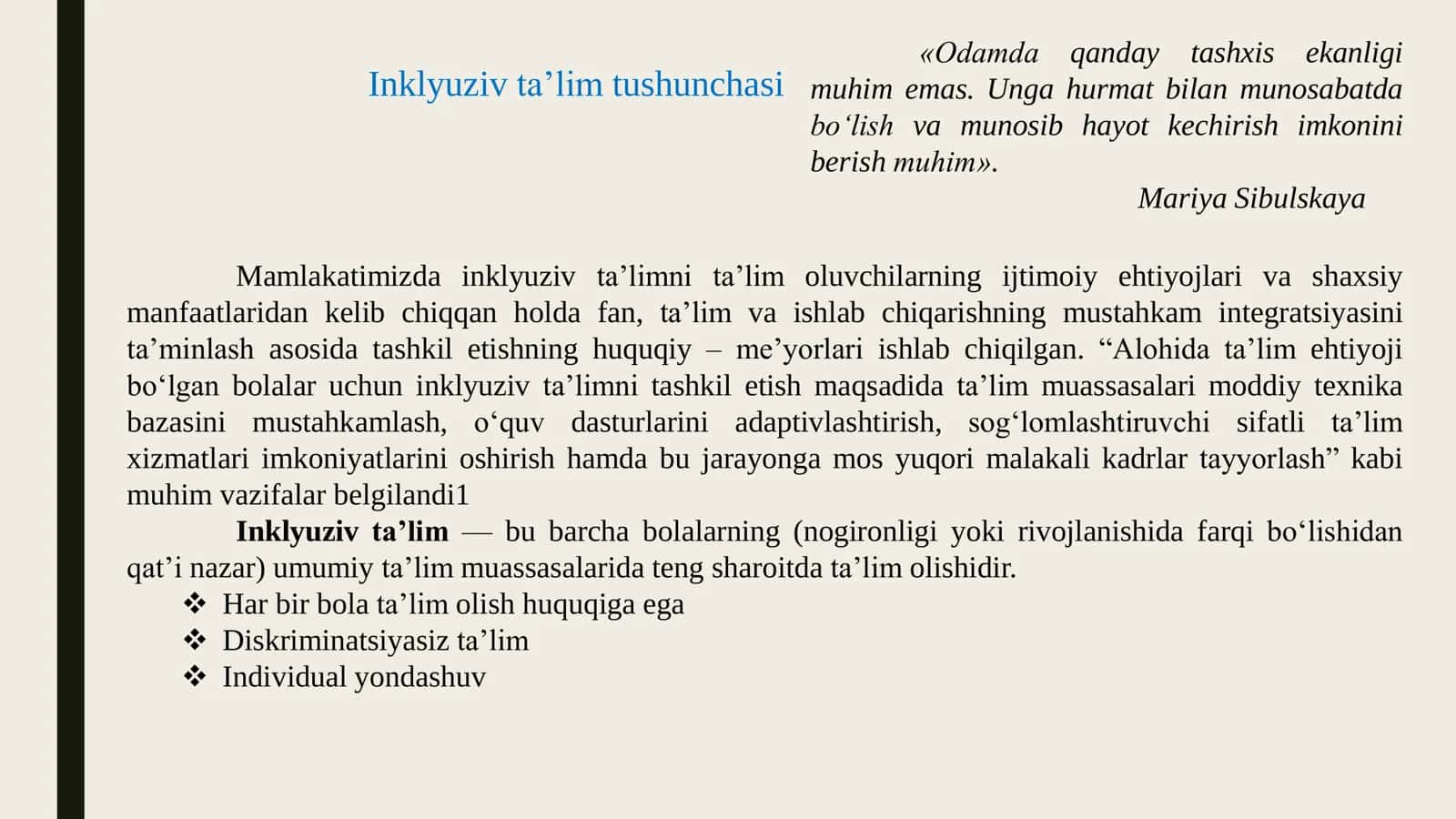 Alohida ta’limga ehtiyoji bo‘lgan bolalar turlari va ularni inklyuziv ta’limga jalb etish 3