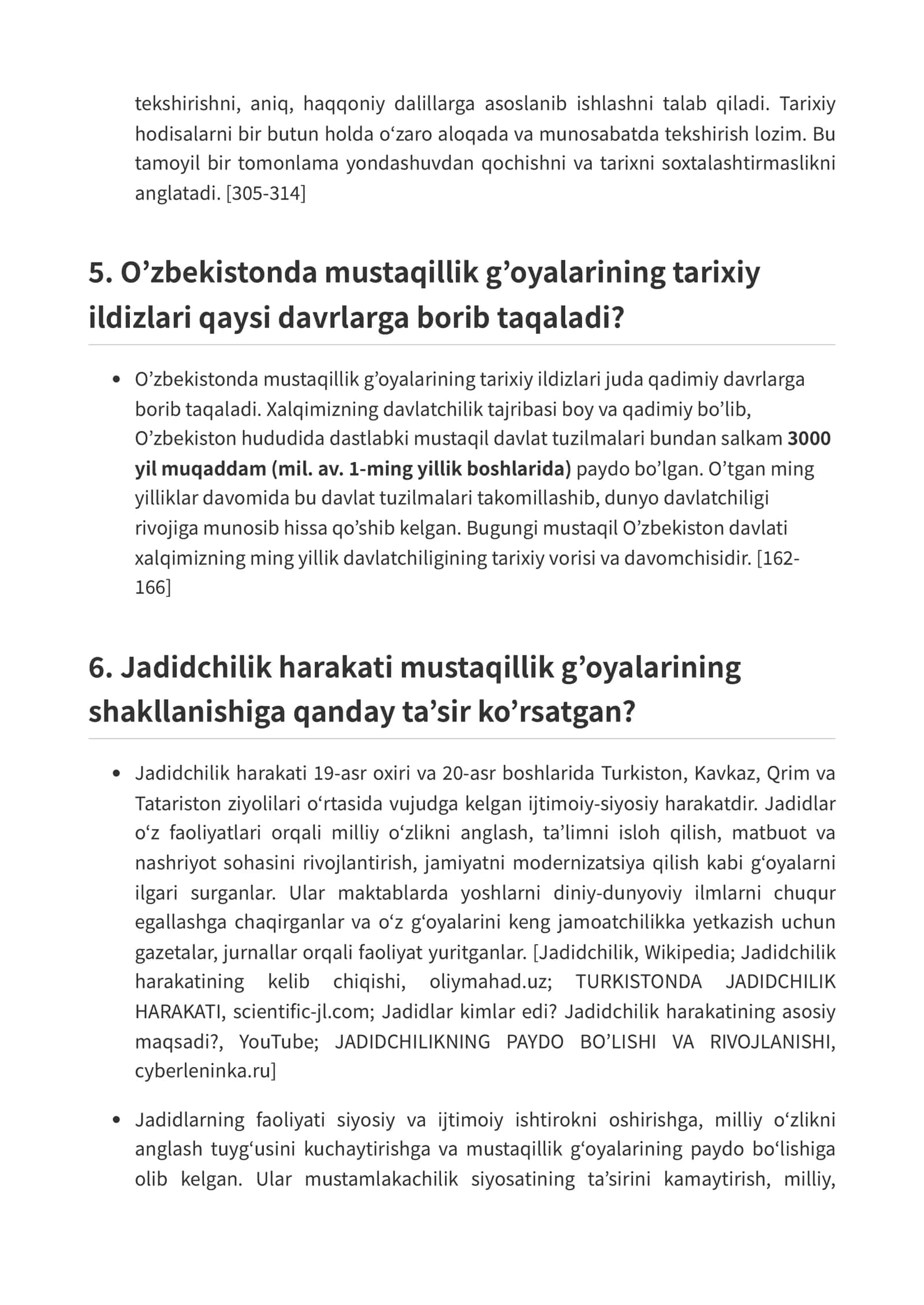O’zbekistonning eng yangi tarixi faniga oid savollarga javoblar 3
