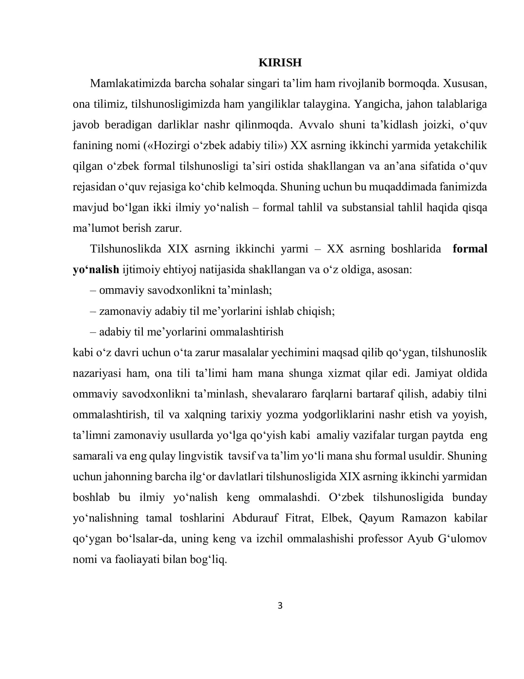 O‘ZBEKISTON MILLI UNIVERSITETI JURNALISTIKA VA O‘ZBEK FILOLOGIYASI FAKULTETI FILOLOGIYA VA TILLARNI O‘QITISH: O‘ZBEK TILI YO‘NALISHI 3