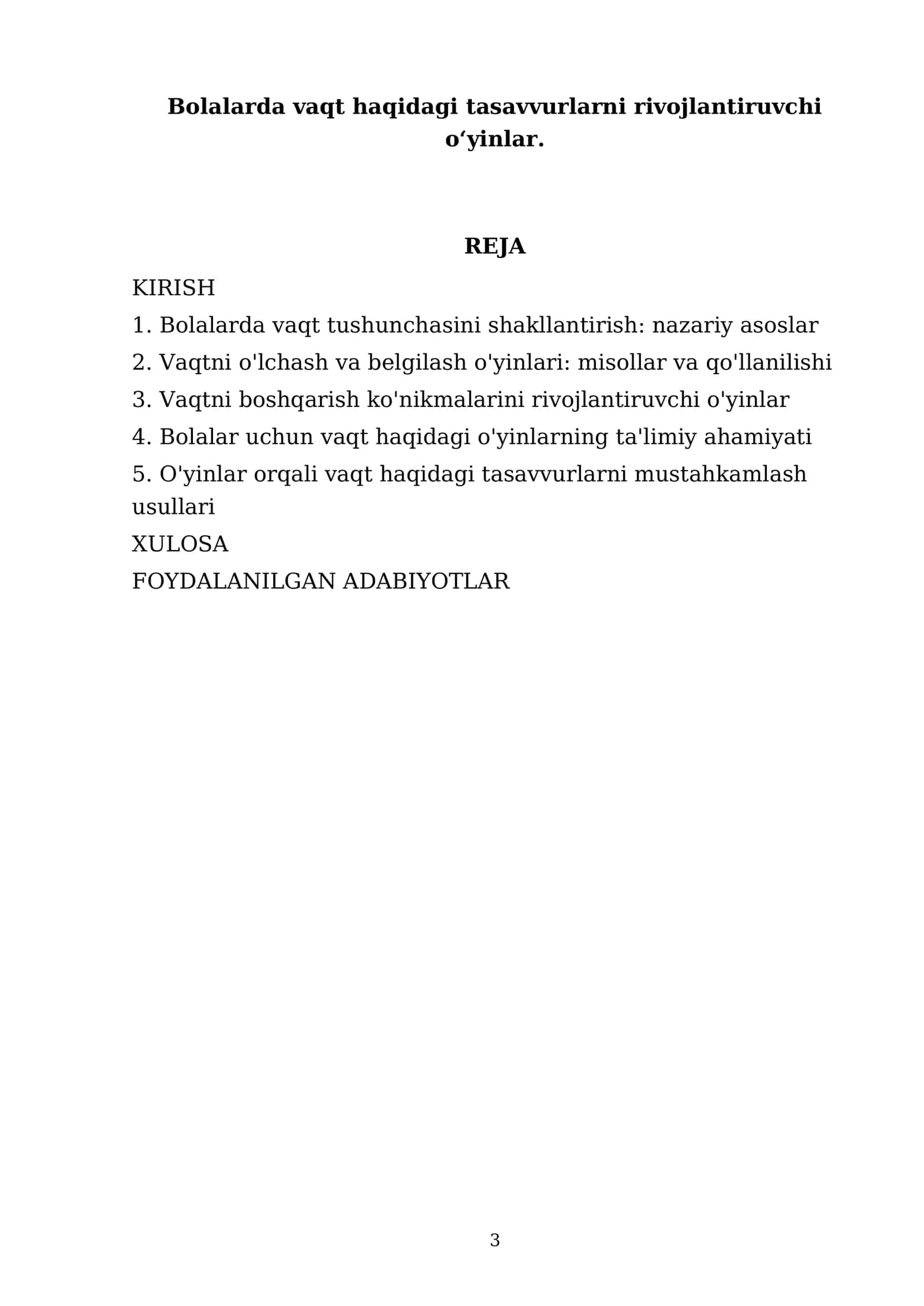 Bolalarda vaqt haqidagi tasavvurlarni rivojlantiruvchi o‘yinlar 3