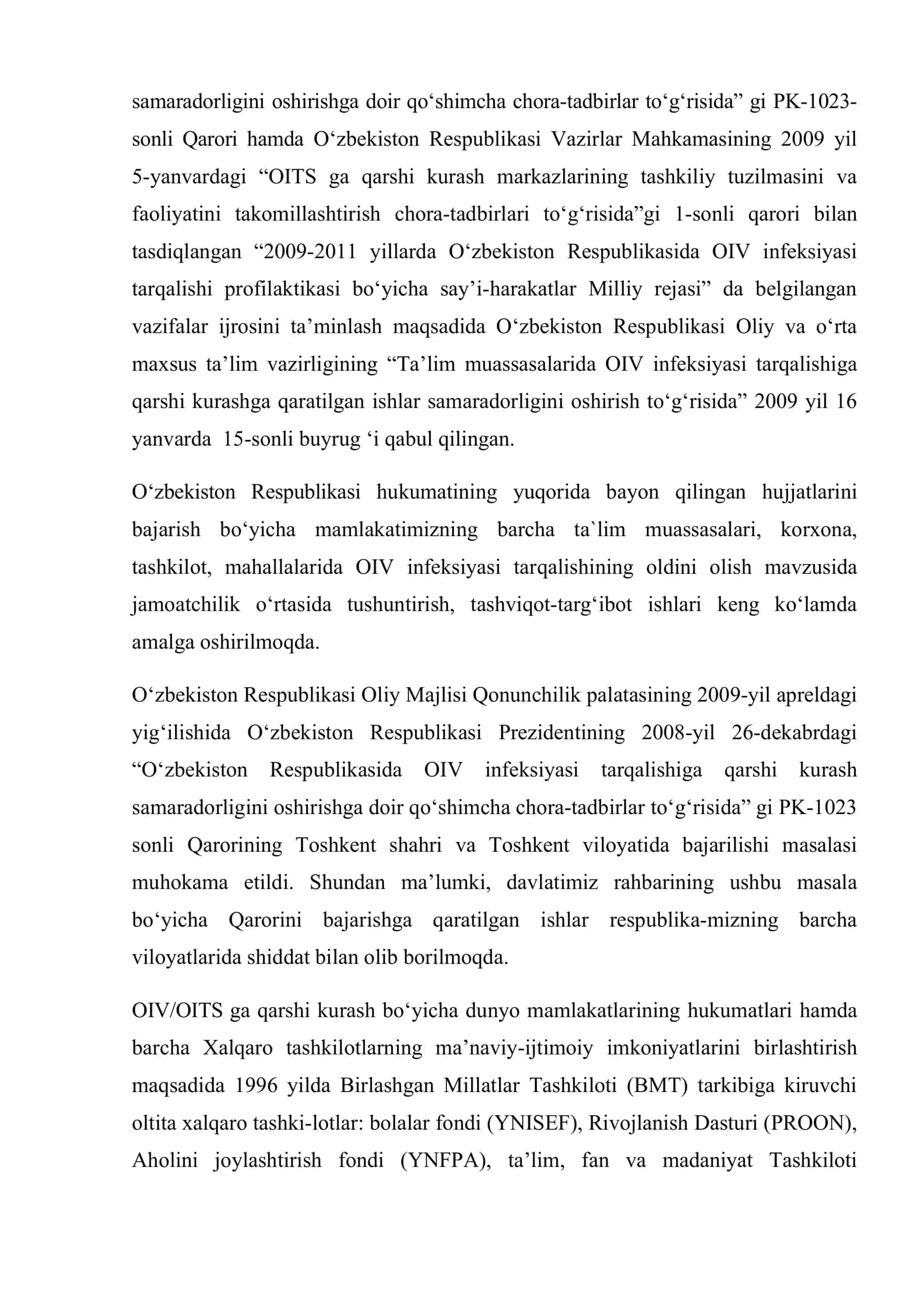 OIV (odam immuntanqislik virusi) Infeksiyasi profilaktikasi – global muammo 3