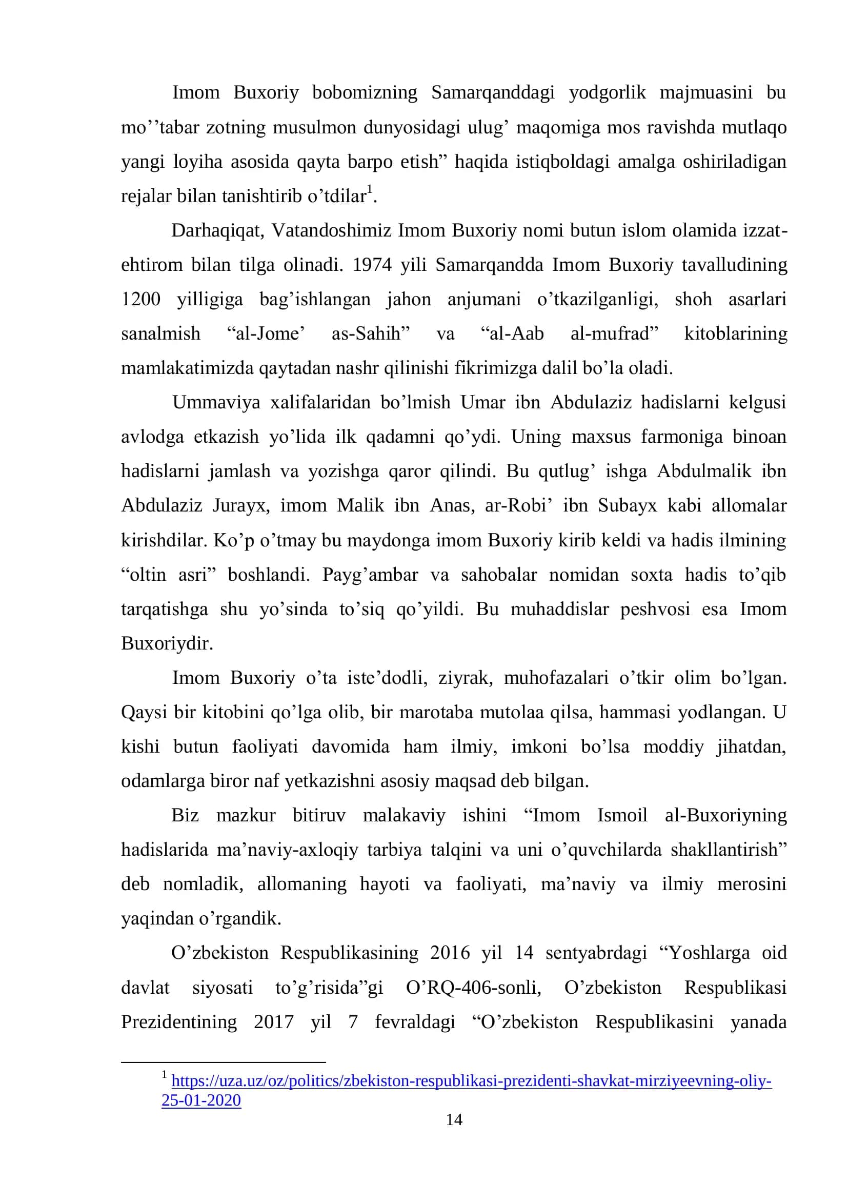IMOM ISMOIL AL-BUXORIYNING HADISLARIDA MA‟NAVIY-AXLOQIY TARBIYA TALQINI VA UNI O‟QUVCHILARDA SHAKLLANTIRISH 3
