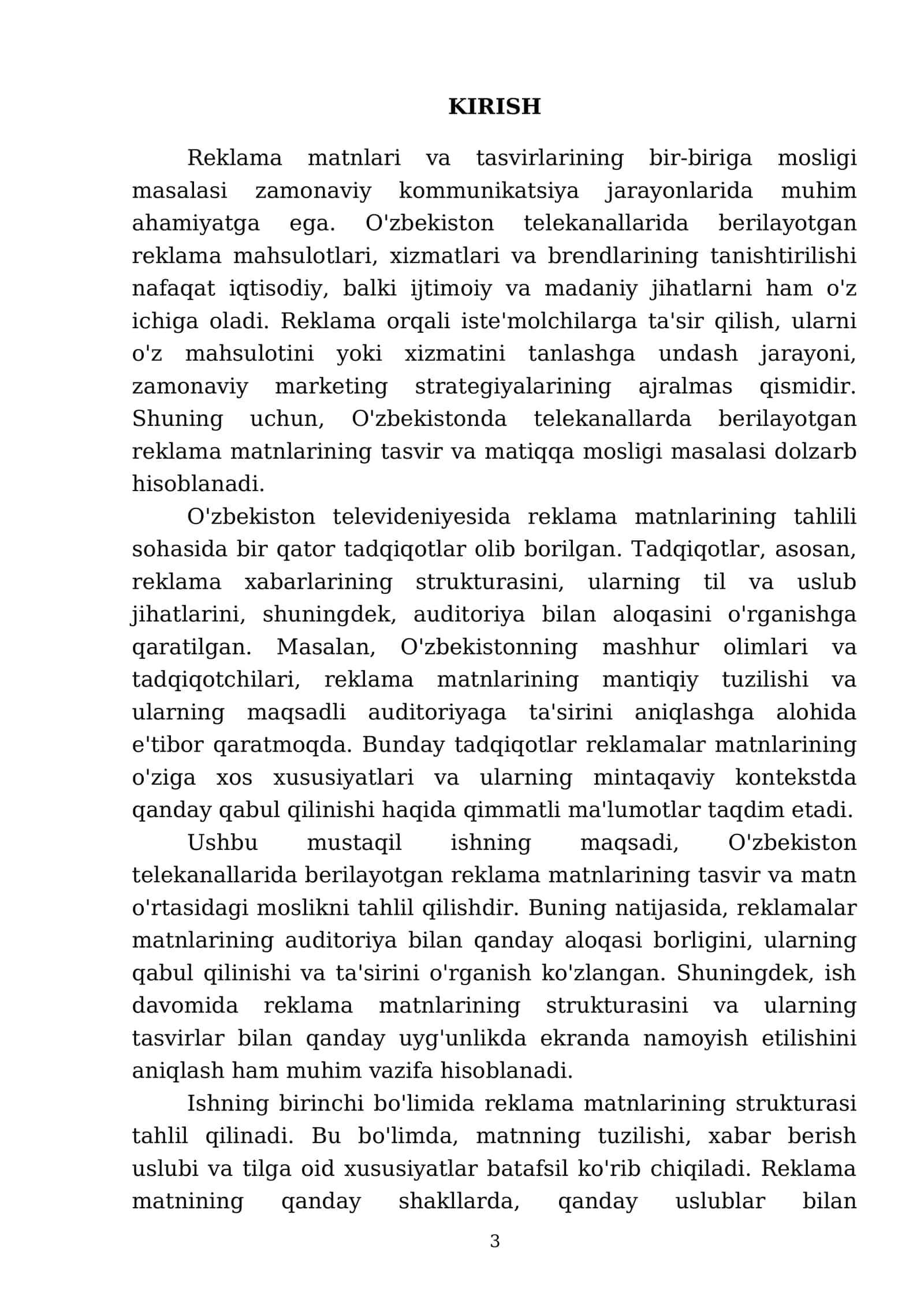 O'zbekiston telekanallarida berilayotgan reklamalar matining tasvir va matiqqa mosligi tahlil qilish 3