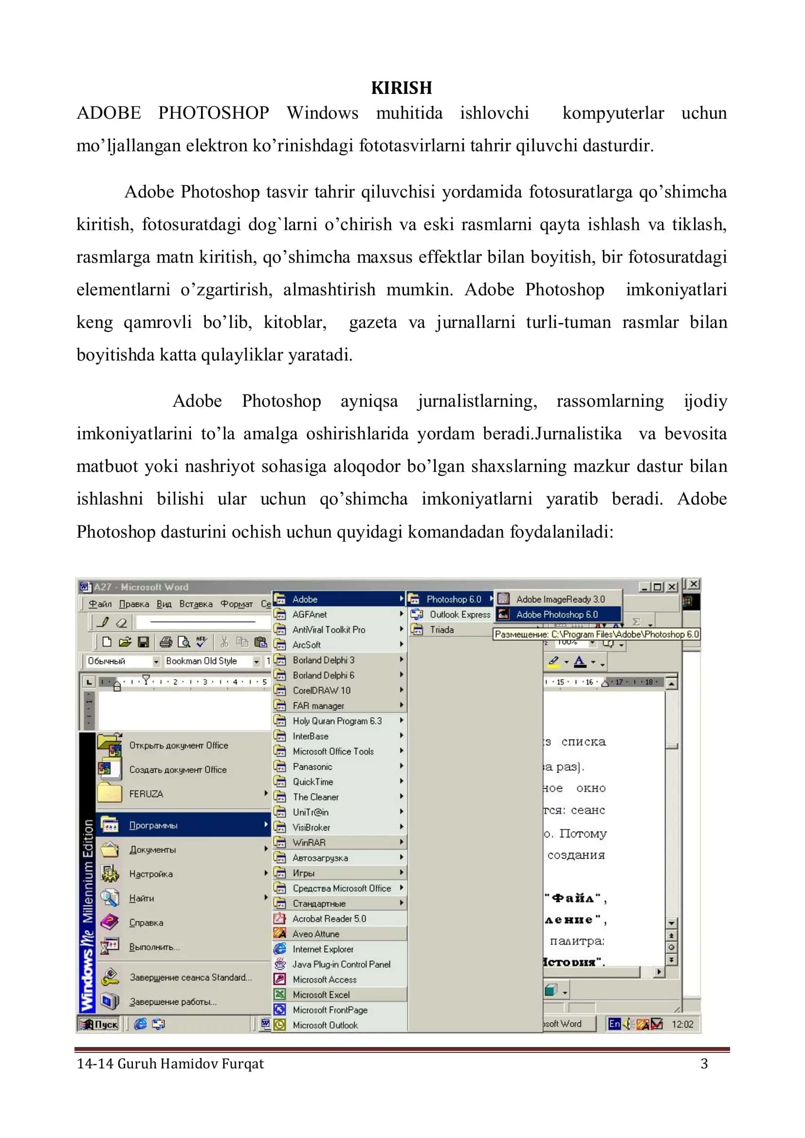 Adobe Photoshop grafik dasturida ishlash 3