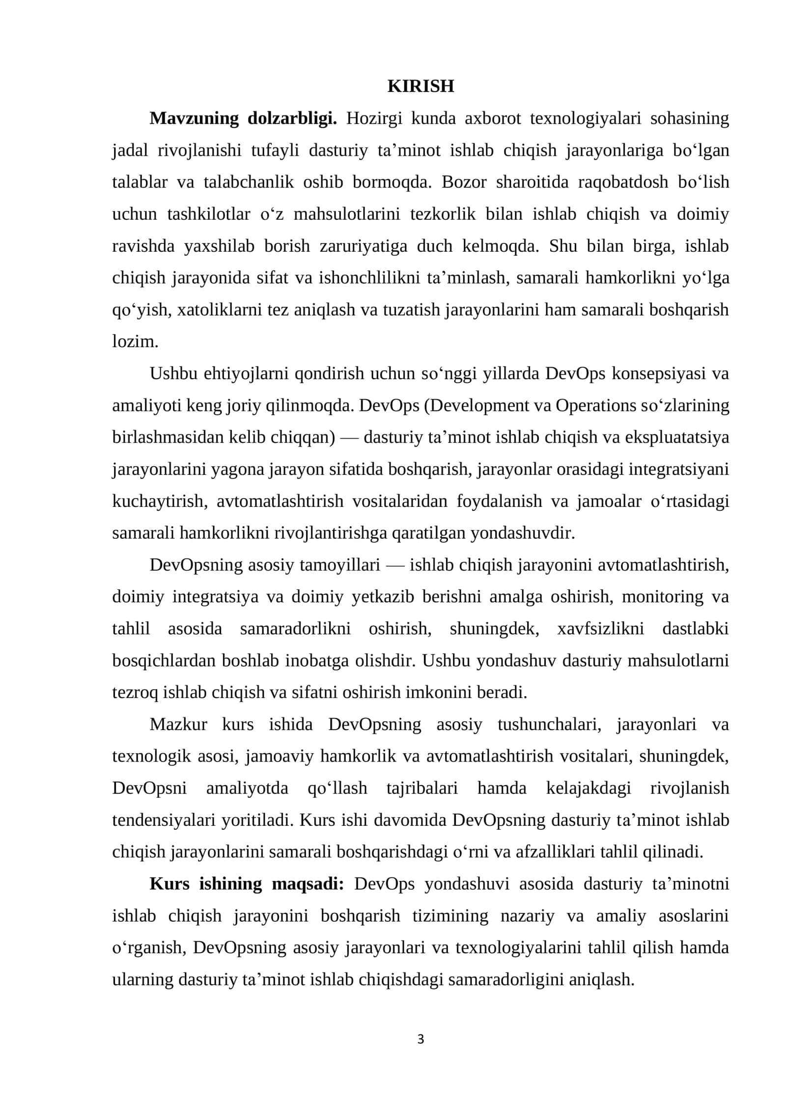 Dasturiy ta’minotni ishlab chiqish jarayonini boshqarish  tizimi (DevOps) 3