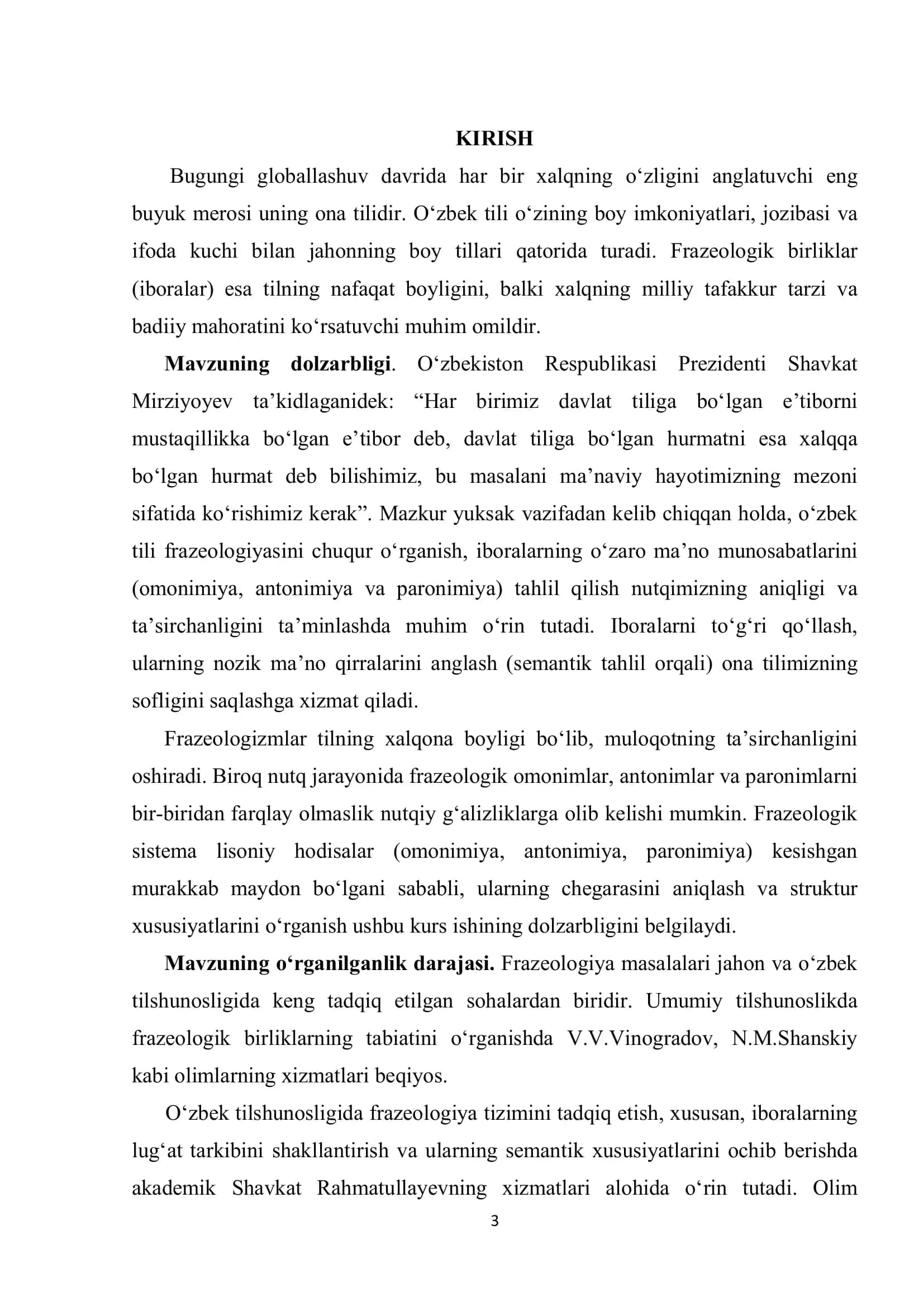 FRAZEOLOGIK OMONIMIYA. ANTONIMIYA VA PARONIMIYA 3