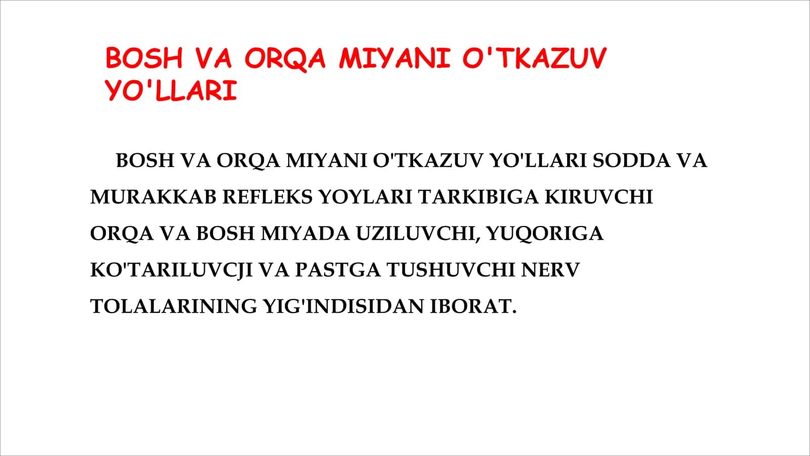 BOSH VA ORQA MIYANI O'TKAZUV YO'LLARI 3