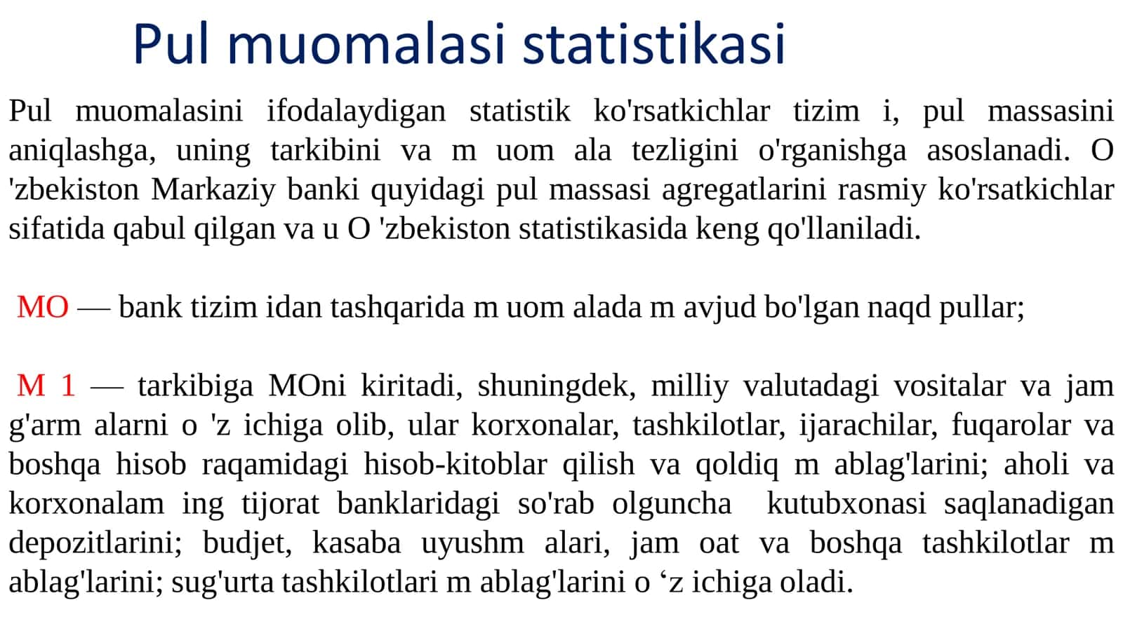 Mavzu: Pul moumalasi va kredit statistikasi 3