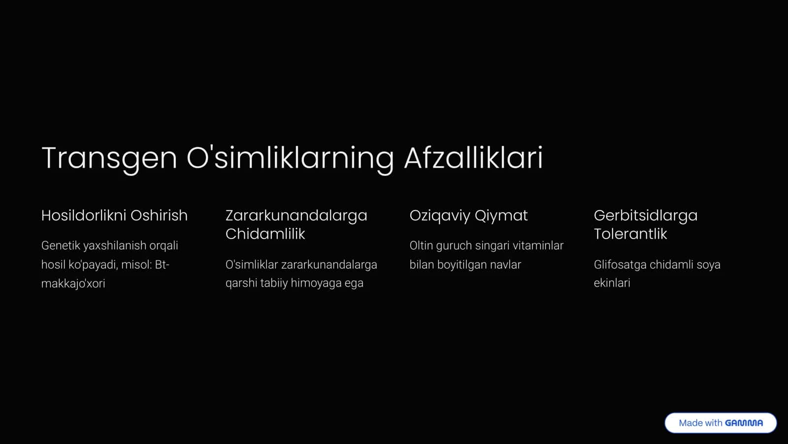 Transgen O'simliklar Texnologiyasi: Kirish 3