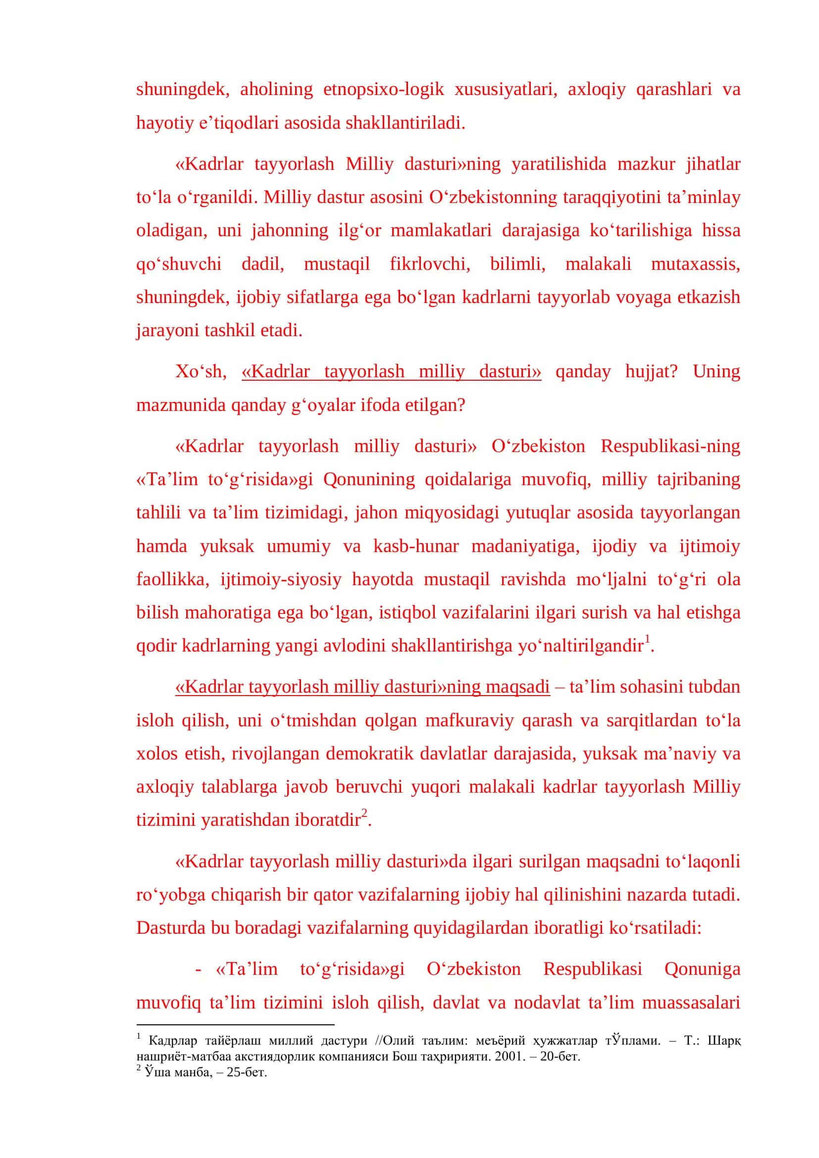O‘zbekiston Respublikasi Kadrlar Tayyorlash Milliy Modeli 3