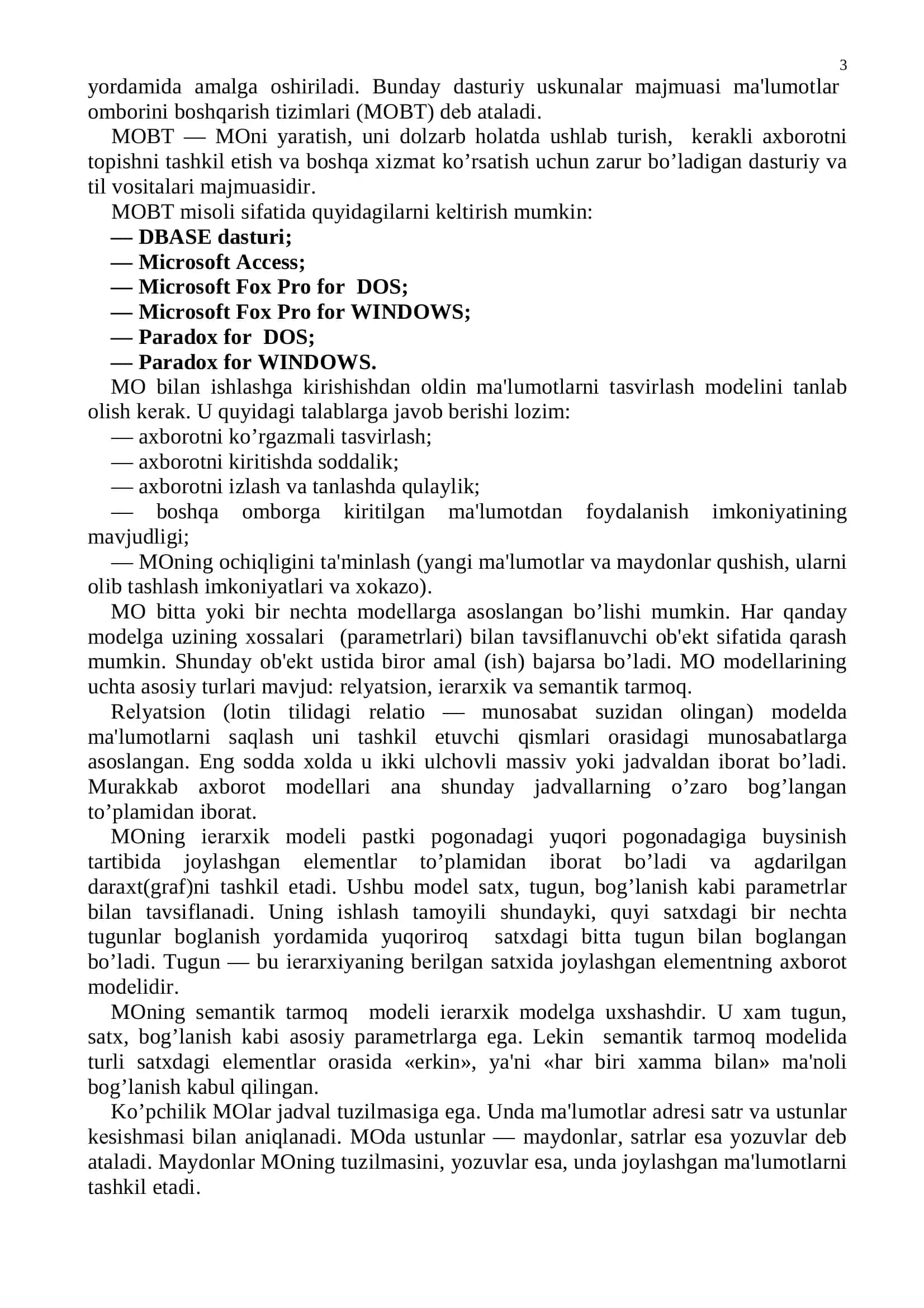 MA'LUMOTLAR OMBORI HAQIDA UMUMIY 3