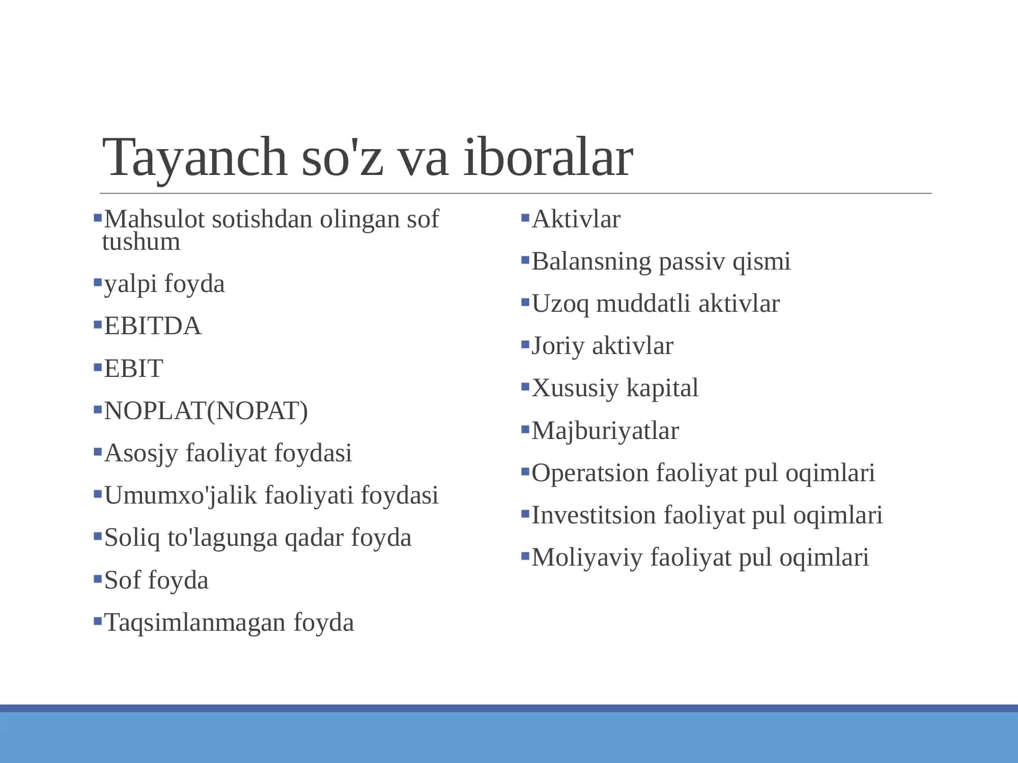 Investitsiya loyihasini tahlil etishda axborot manbalari 3