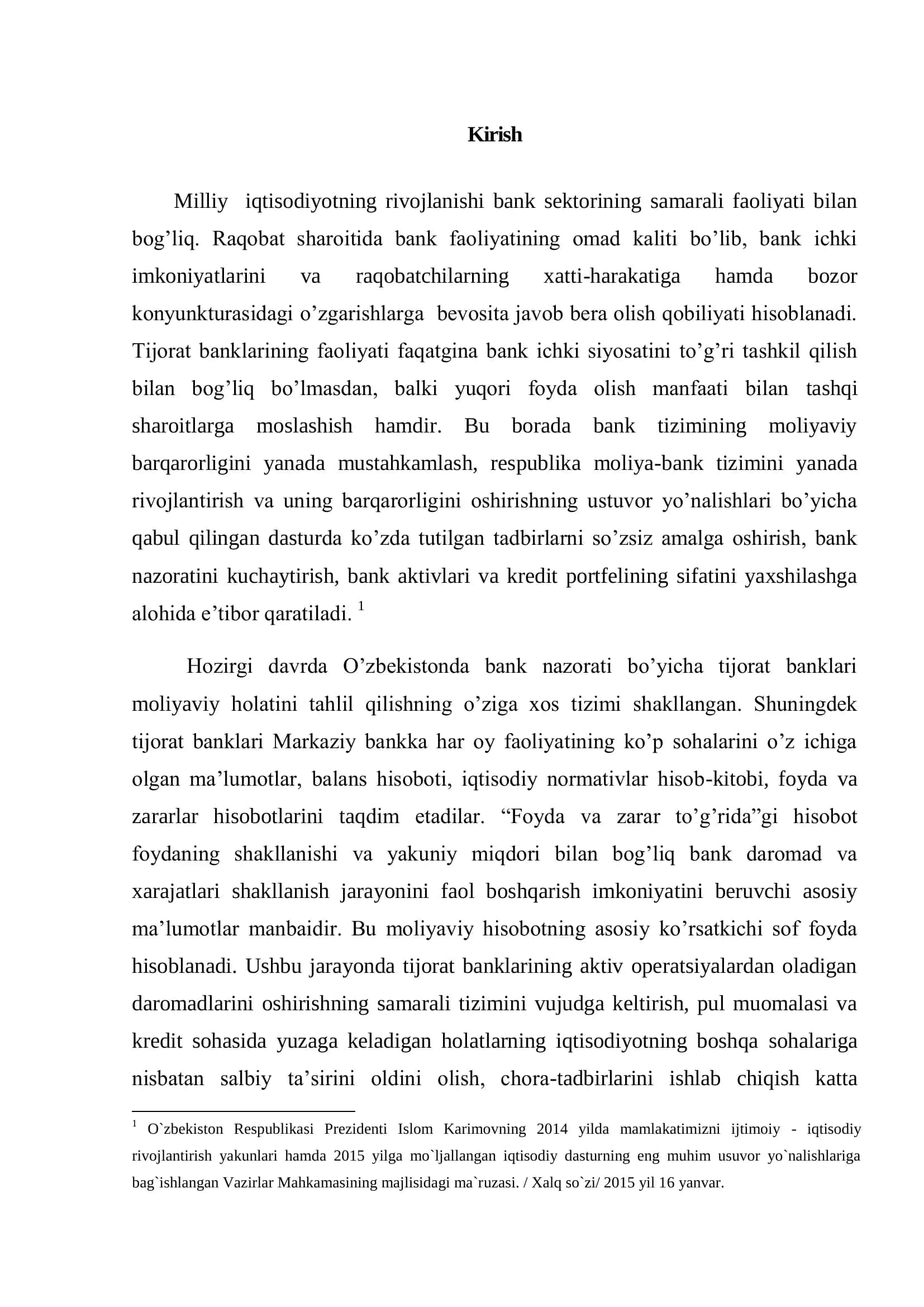 Tijorat Banklari Foizsiz Daromadlarini Oshirish Yo‘llari REFERAT 3
