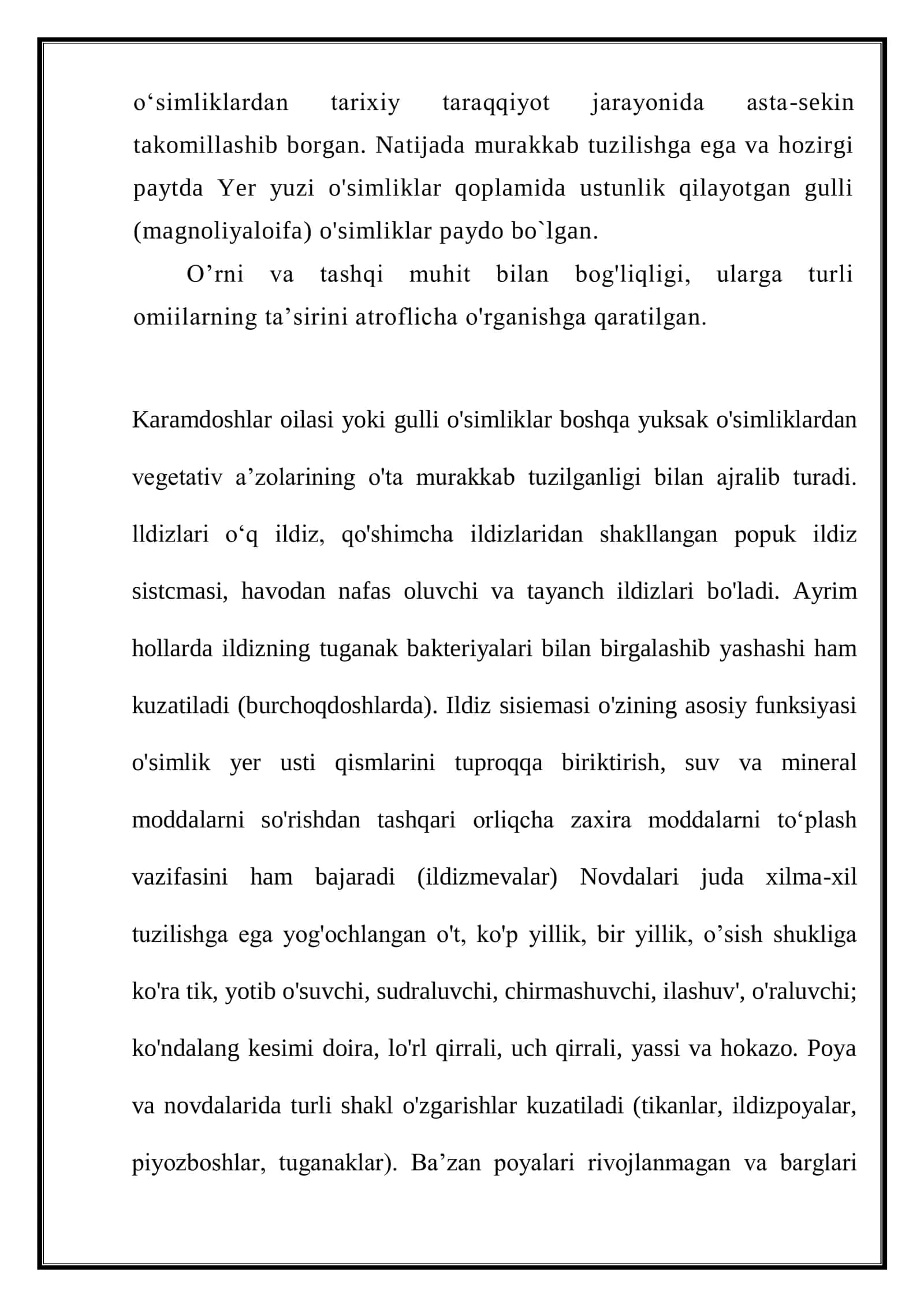 Yong'oqdoshlar(Juglandacea) va Qayindoshlar(Betulacea) 3
