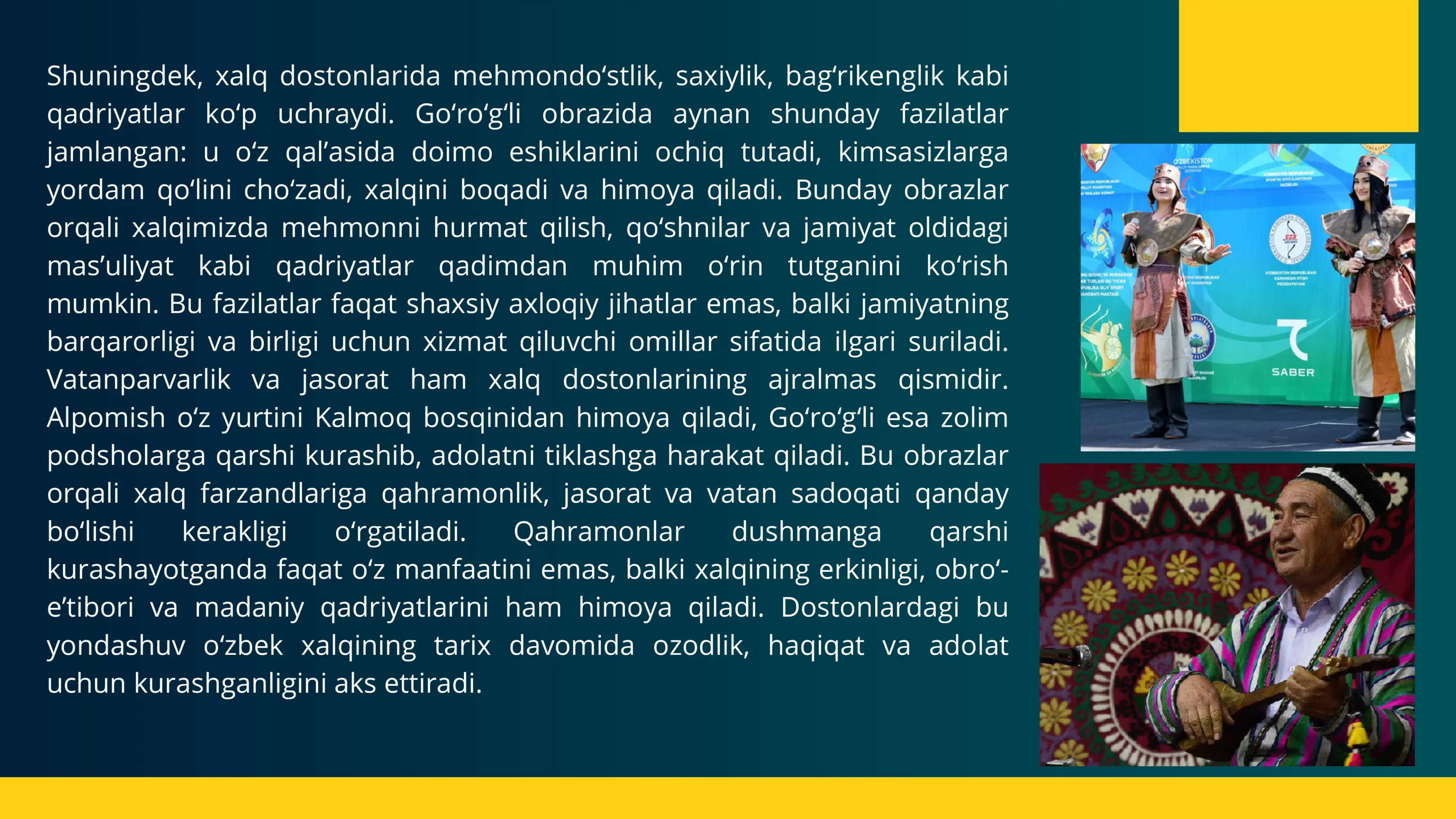 Xalq dostonlari – milliy meros manbai sifatida namayon bo’lishi 3