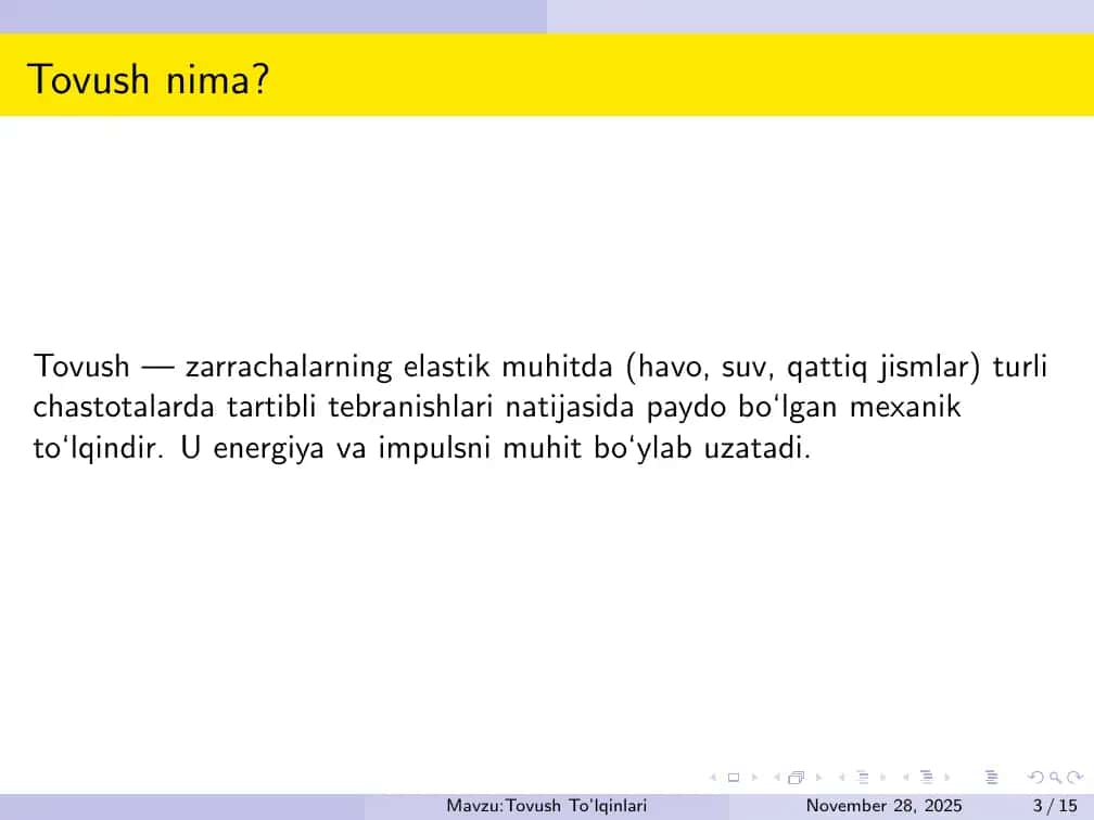 Tovush To’lqinlari 3