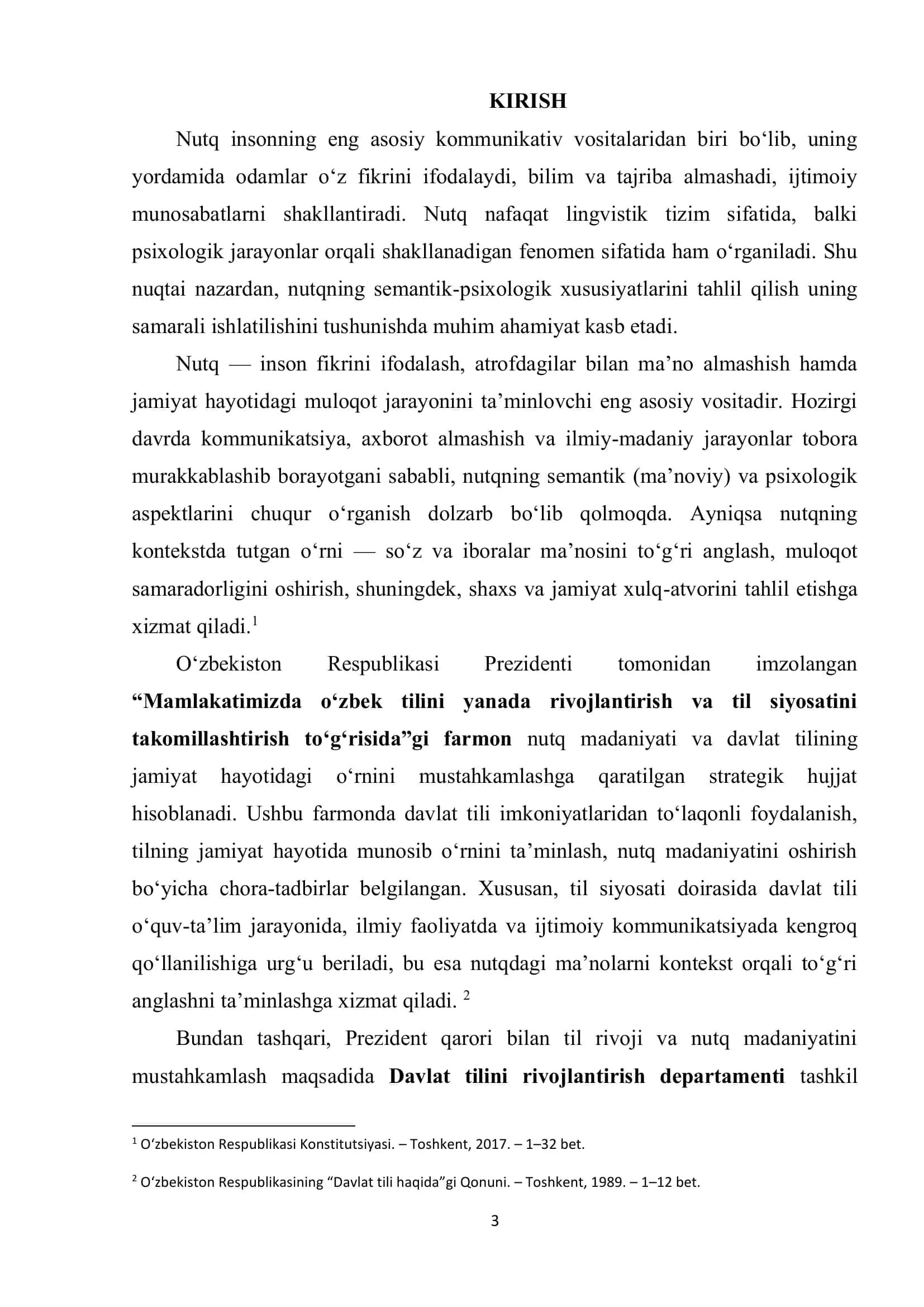 Semantik-psixologik qarashlarda nutqning kontekstda tutgan 3