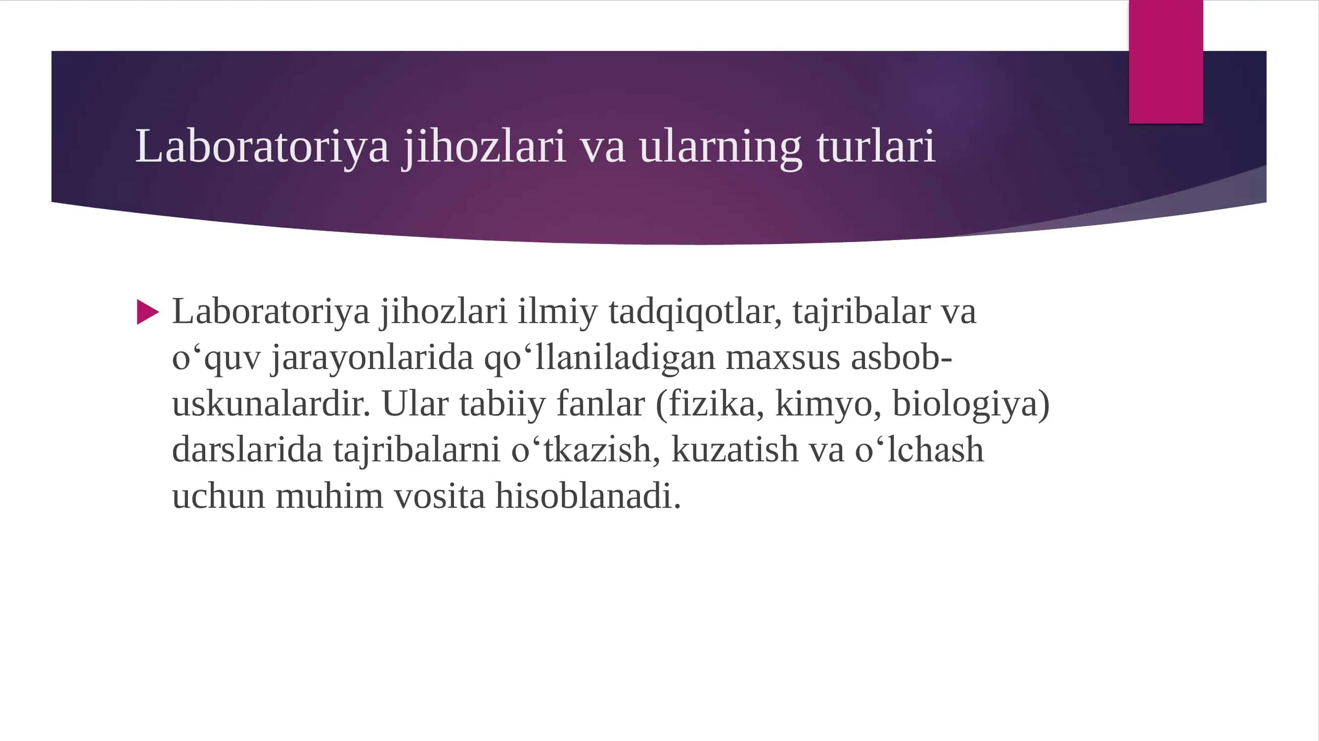 Labarato'riya jixozlari (Isitish, o'lchov, optik asboblar) 3