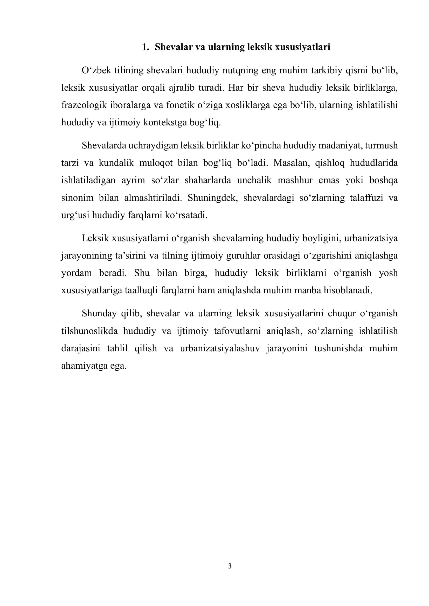 Shevalarga xos so‘zlarning yosh xususiyatlariga ko‘ra farqlanishi 3