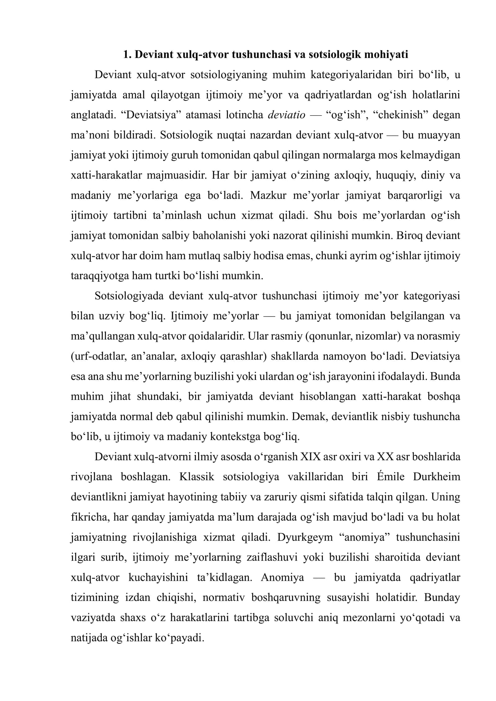 DEVIANT XULQ-ATVOR VA UNING YOSHLAR ORASIDA NAMOYON BOʻLISHI 3
