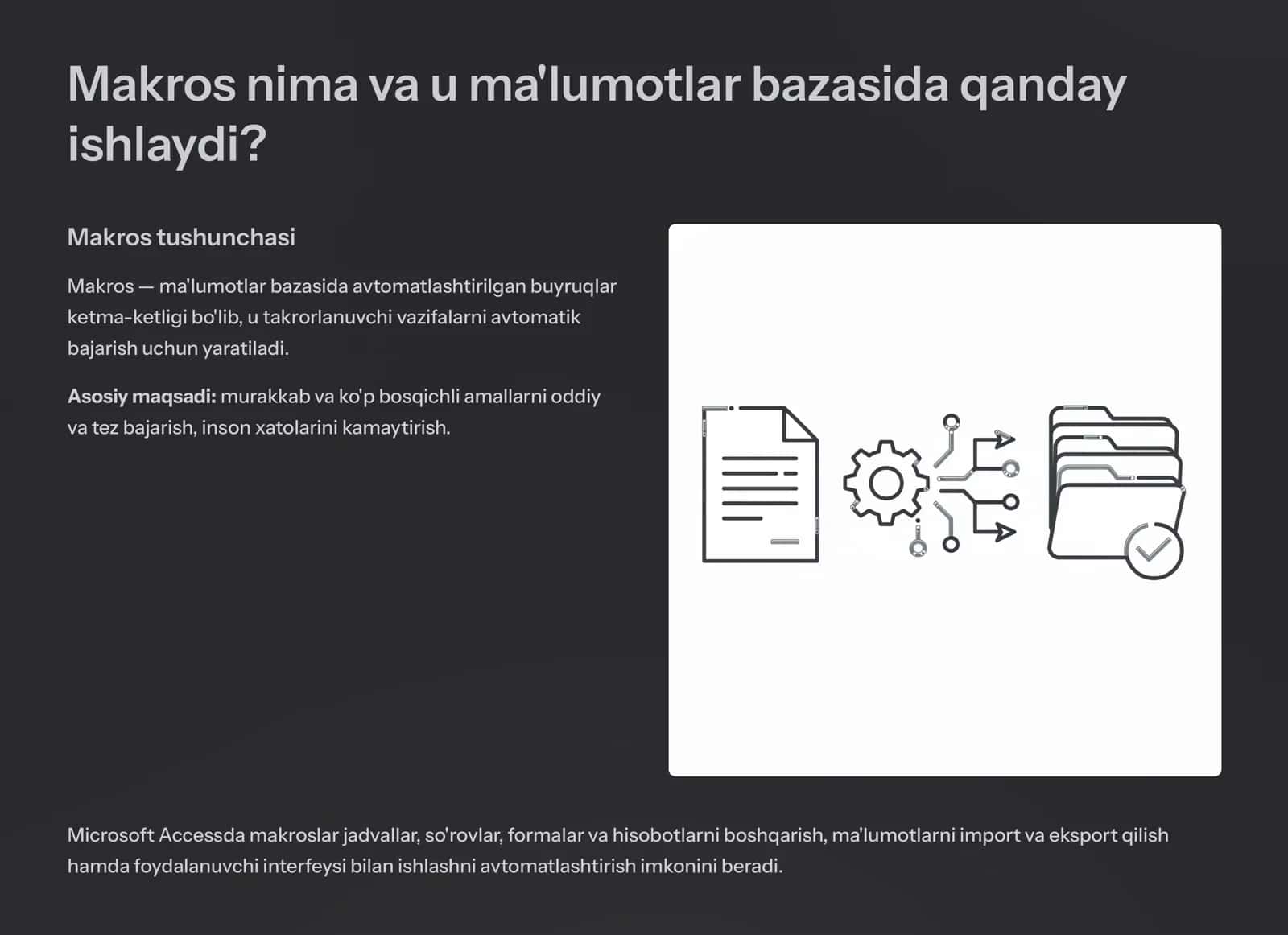 Ma'lumotlar bazasi va boshqarish tizimi.Makroslar_yordamida_malumotlar_bazasi_obyektlarini_boshqarish. 3