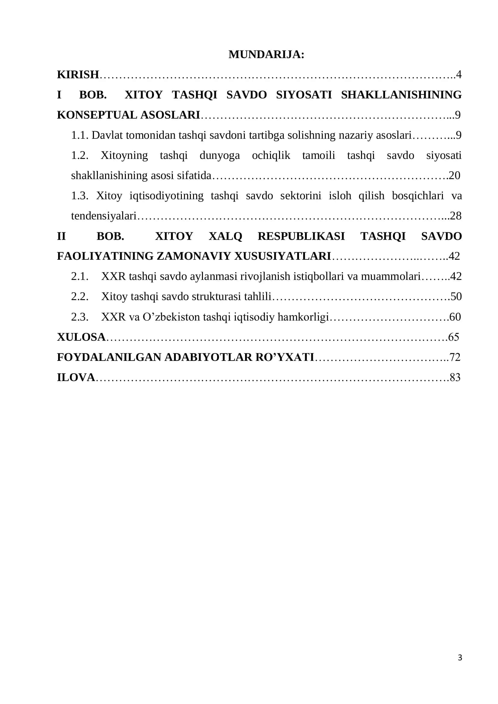 Xitoy iqtisodiyoti kafedrasi malakaviy ishi 3