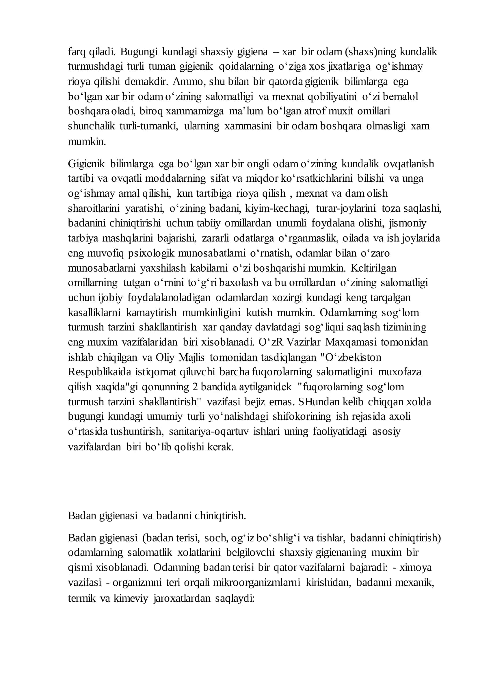 SHAXSIY GIGIENA ASOSLARI 3