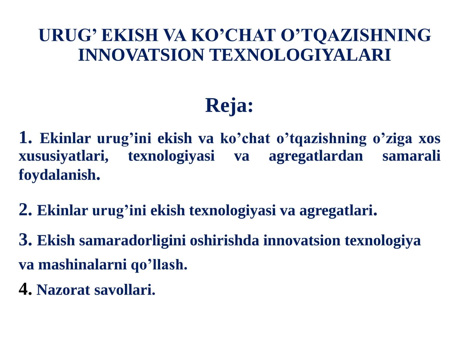 URUG’ EKISH VA KO’CHAT O’TQAZISHNING INNOVATSION TEXNOLOGIYALARI 3