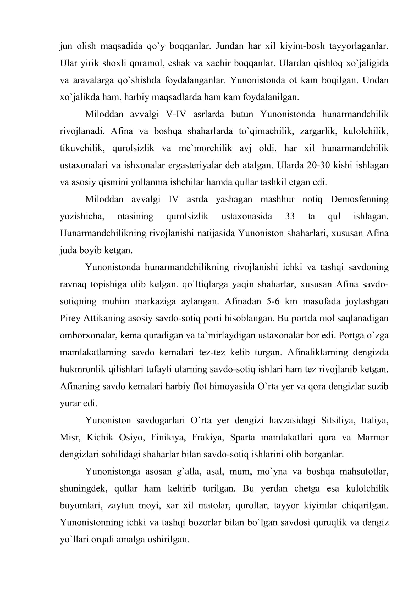 Miloddan avvalgi V-IV asrlarda Yunonistonning iqtisodiy-ijtimoiy rivojlanishi 3