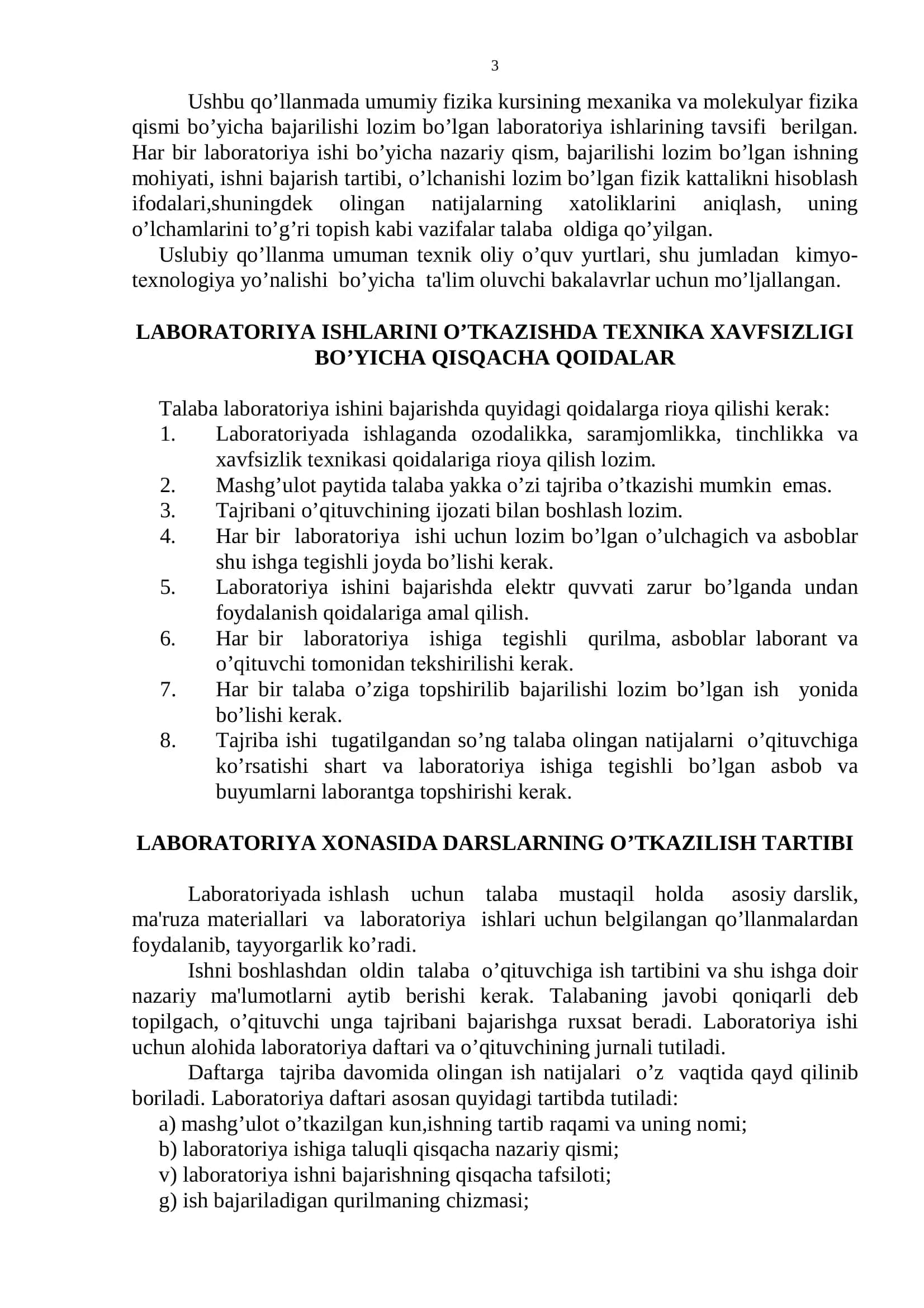 FIZIKADAN LABORATORIYA ISHLARI TO’PLAMI 3