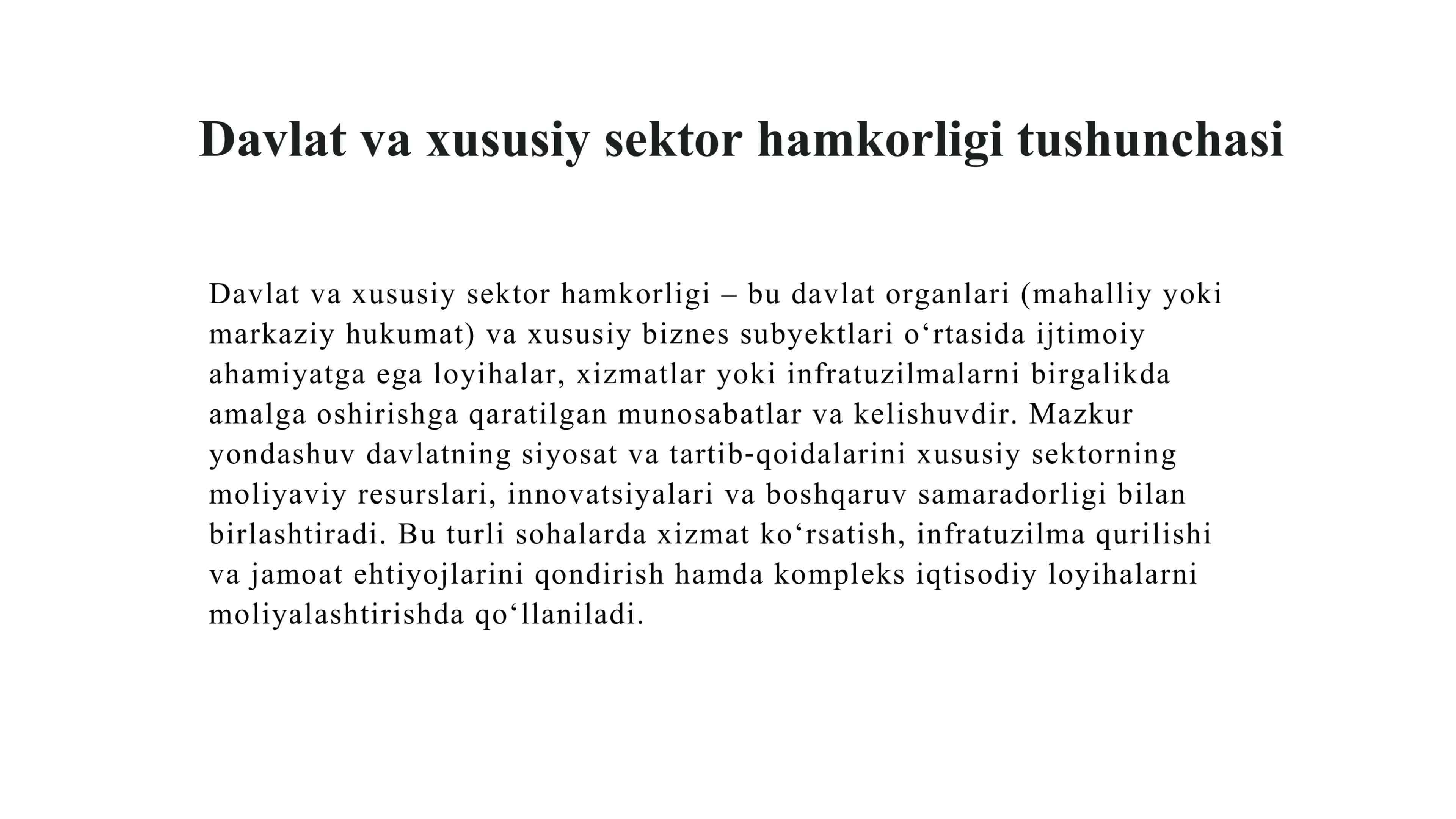 Davlat va xususiy sektor hamkorligi 3